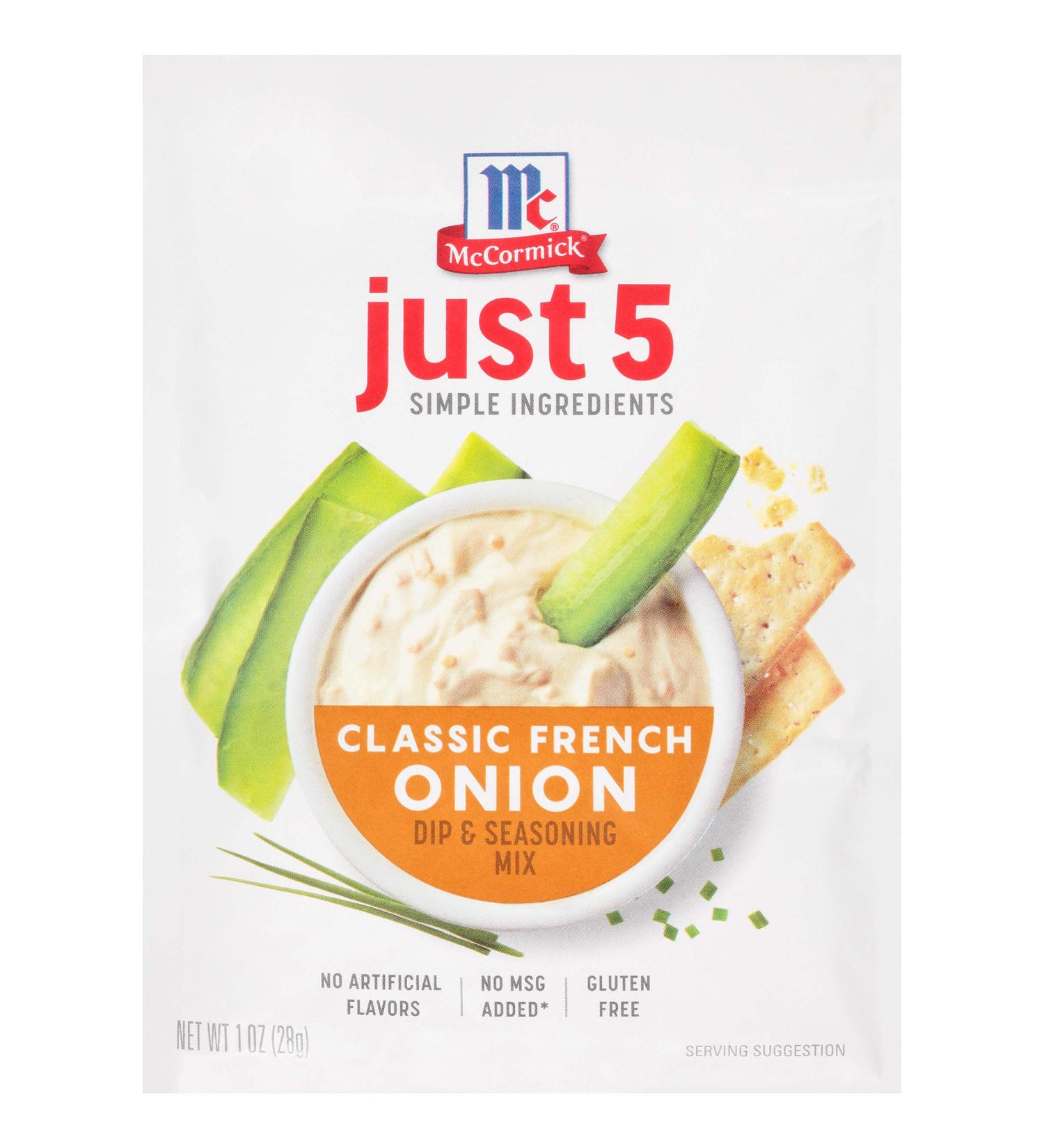 McCormick Just 5 Classic French Onion Dip & Seasoning Mix 1 oz - Pack of 12 - Buy Online on SooperMarket.com