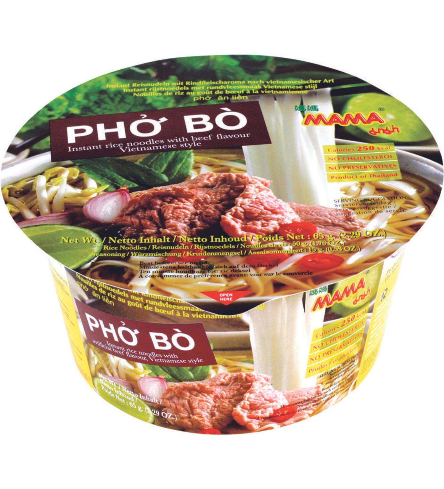 MAMA Instant Reis Nudeln Pho Bo - Multipack 24 x 65g | Authentic Vietnamese Noodle Bowl - Buy Online on SooperMarket.com