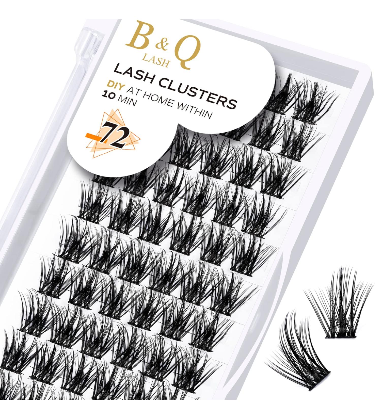 D-10mm B28 Cluster Lashes | DIY Soft Wispy Volume Eyelash Extensions | Individual Lash Clusters | 72 Clusters | D Curl 10mm | DIY at Home - Buy Online on SooperMarket.com