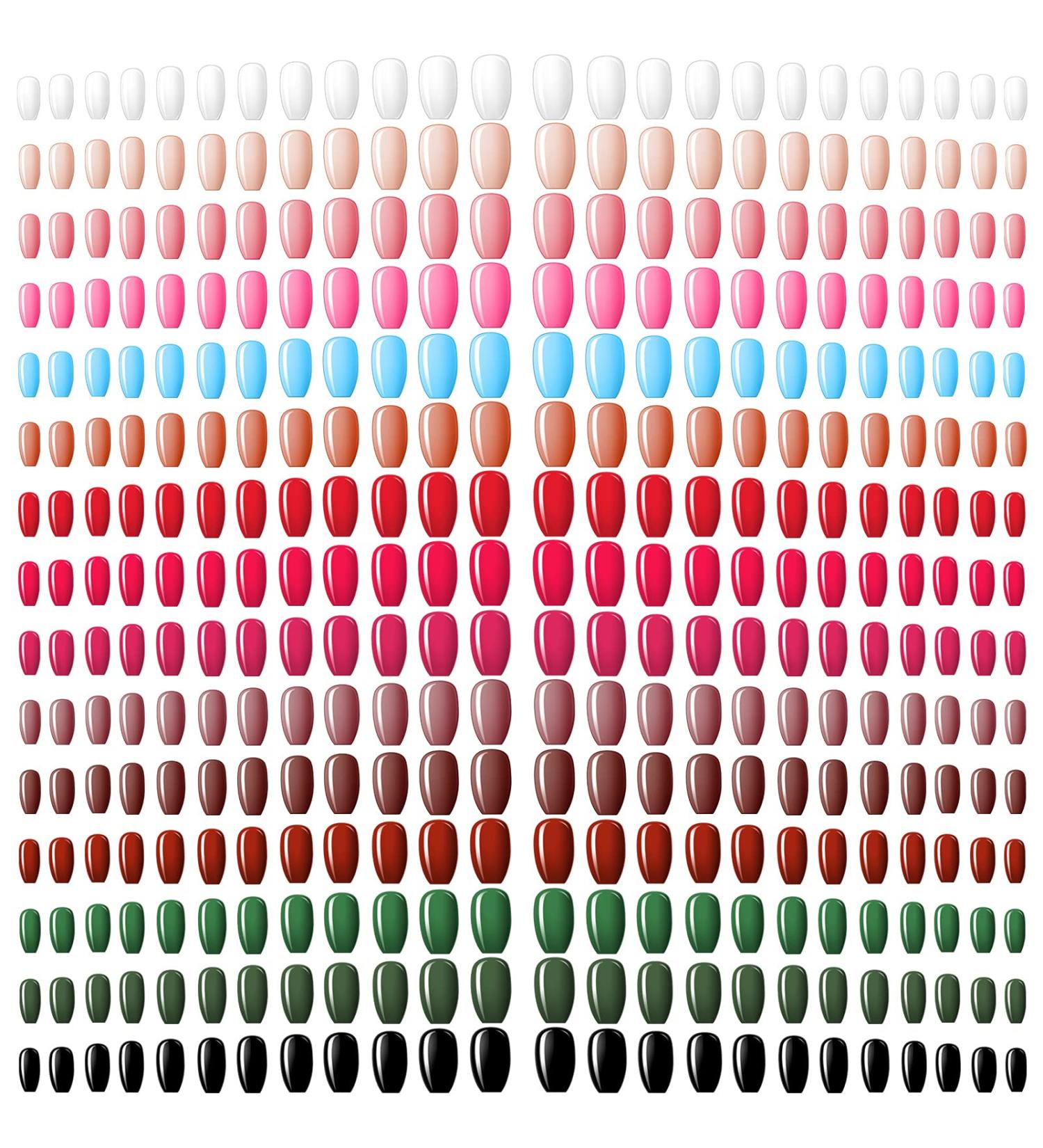 360 Medium Press-On Ballerina Coffin Nails | Full Cover Monochrome Fake Nails for Women & Girls | Bright Color Nail Decor - Buy Online on SooperMarket.com