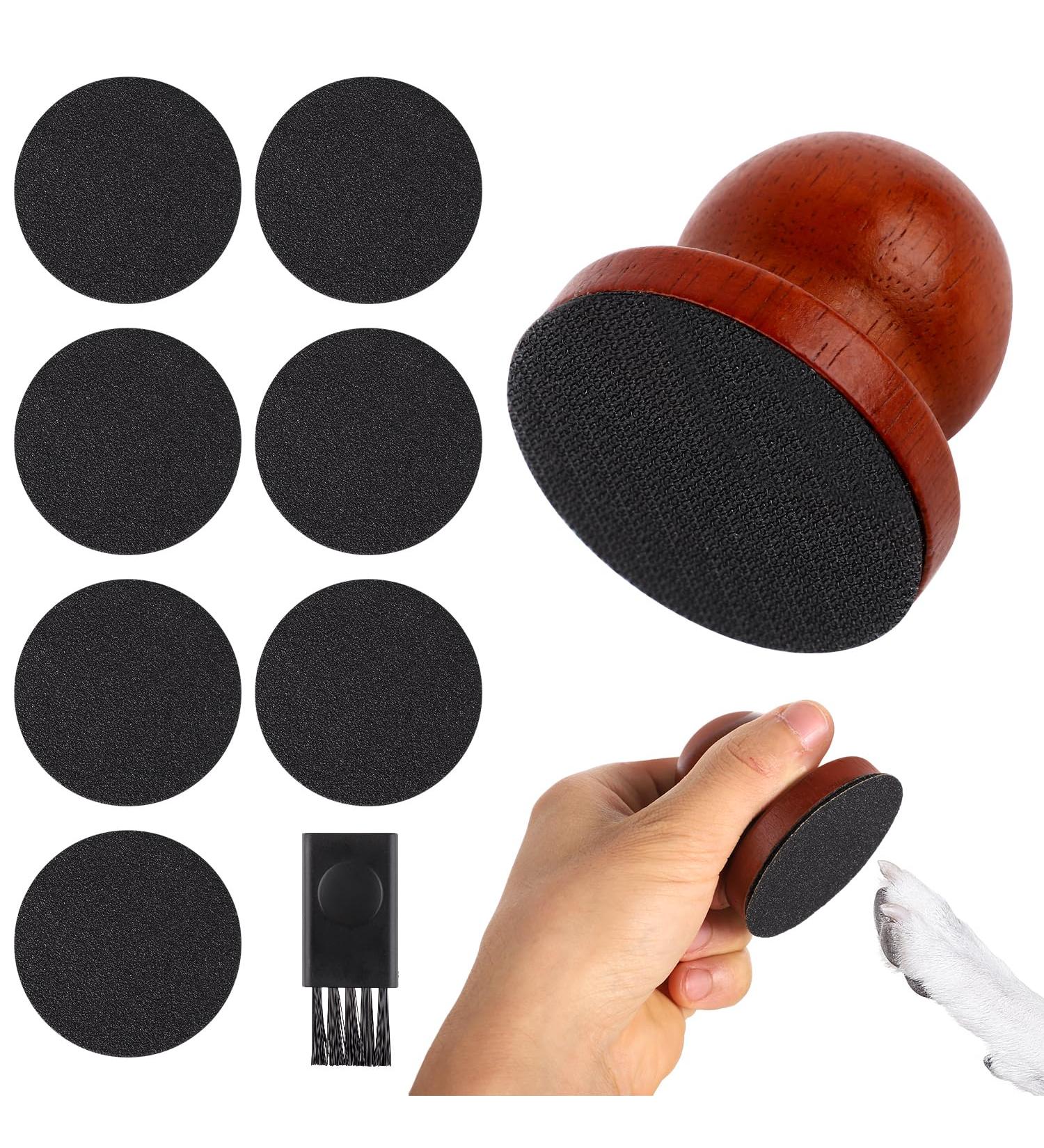 Lazy Dog Nail File & Trimmer - Ergonomic Wood Design with Replaceable Sandpaper & Cleaning Brush for Stress-Free Pet Grooming - Buy Online on SooperMarket.com