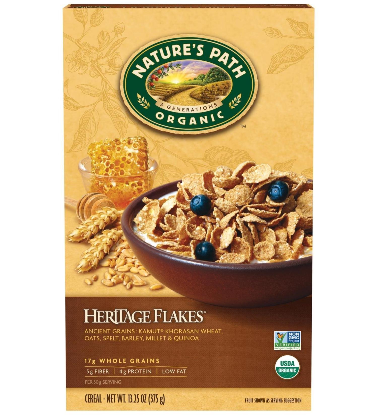 Nature's Path Organic Heritage Flakes Cereal - 13.25 oz | Whole Grains, High Fiber - Buy Online on SooperMarket.com