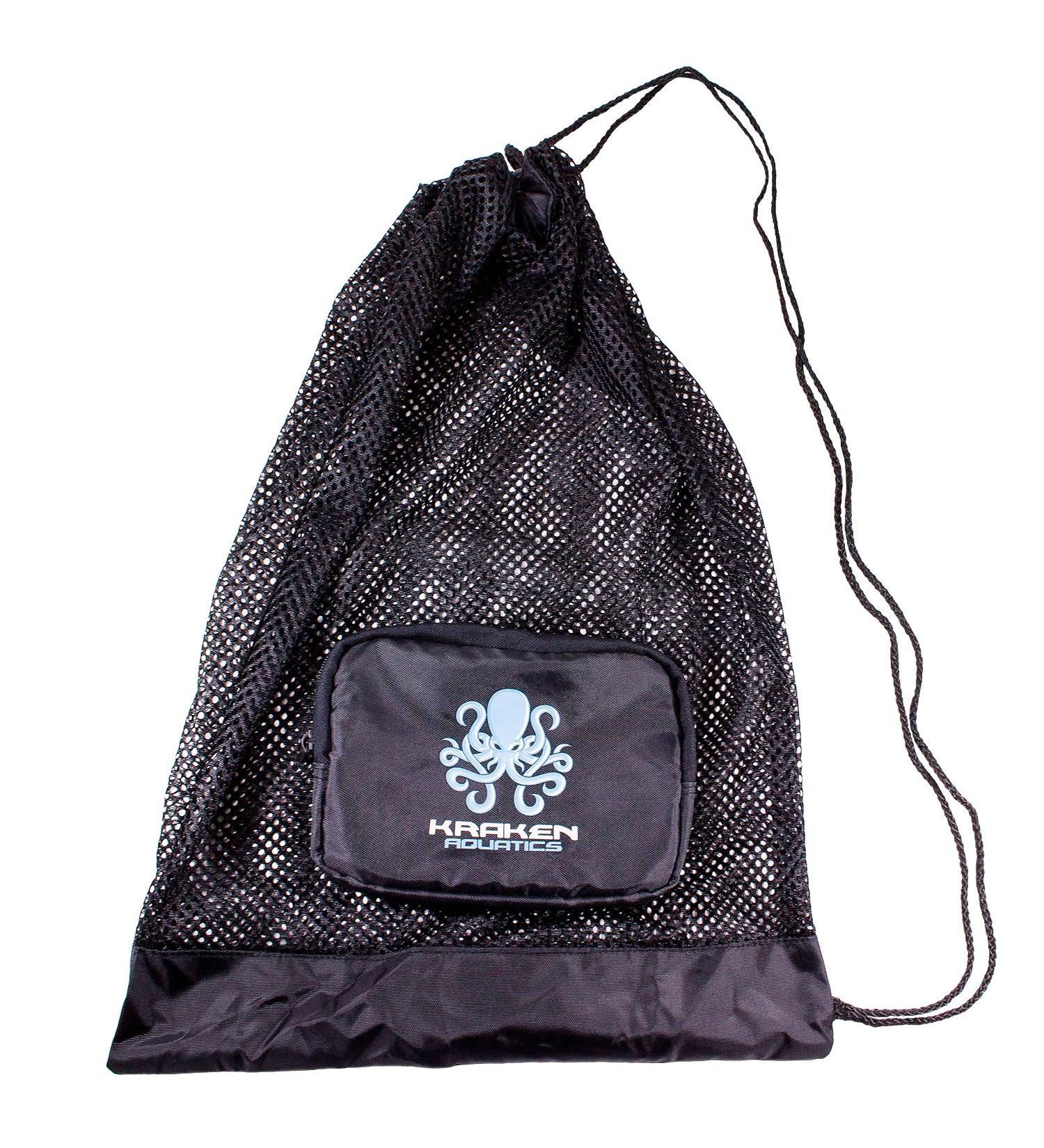 Kraken Aquatics Compact Mesh Gear Bag - Ideal for Scuba Diving, Snorkeling, Swimming, Beach & Sports - Black - Buy Online on SooperMarket.com