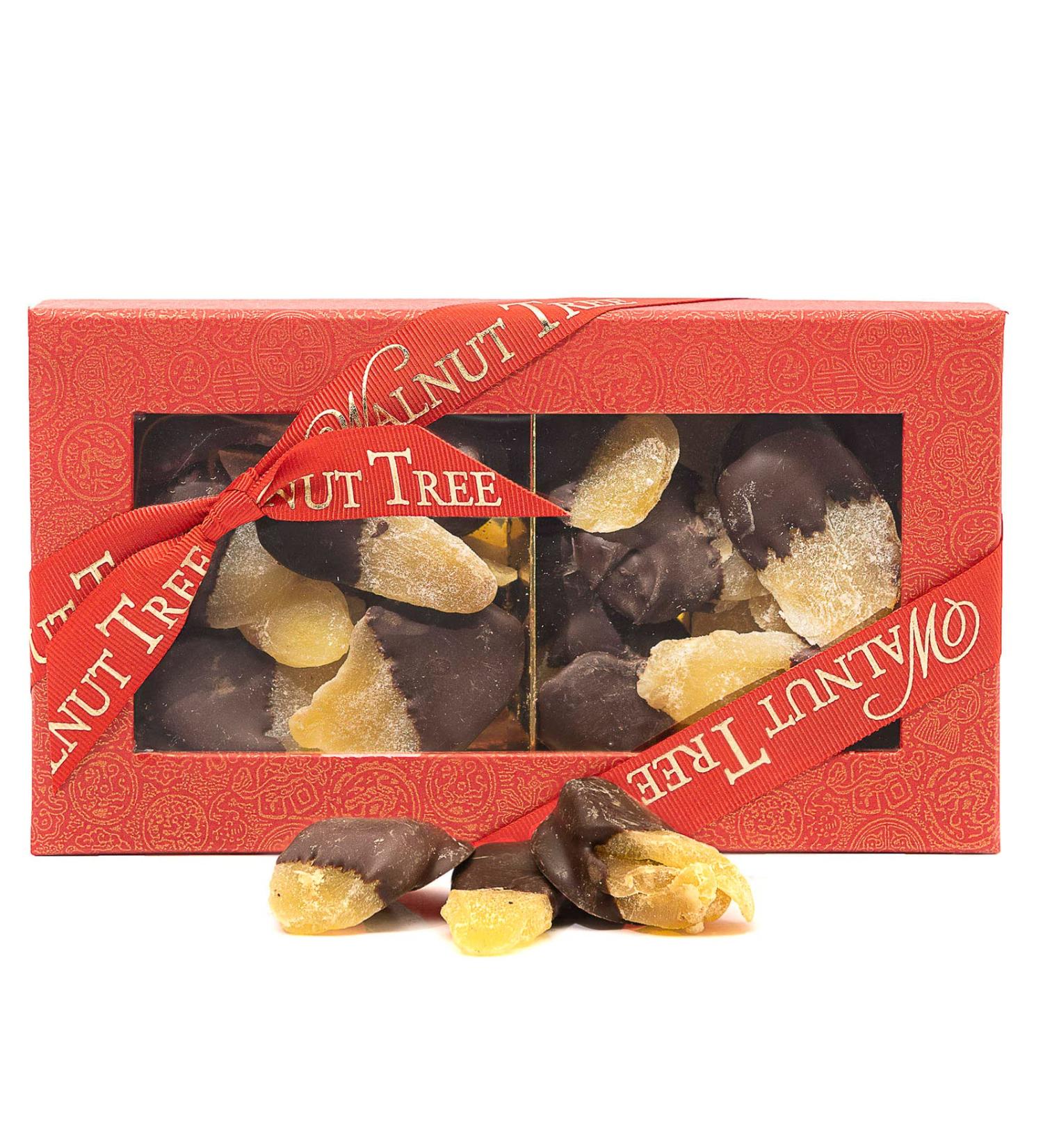 Walnut Tree | Spicy Ginger slices half dipped by hand in a rich Dark Chocolate | Suitable for Vegan Vegetarian and Gluten Free Diets | 200g Ginger 200g - Buy Online on SooperMarket.com