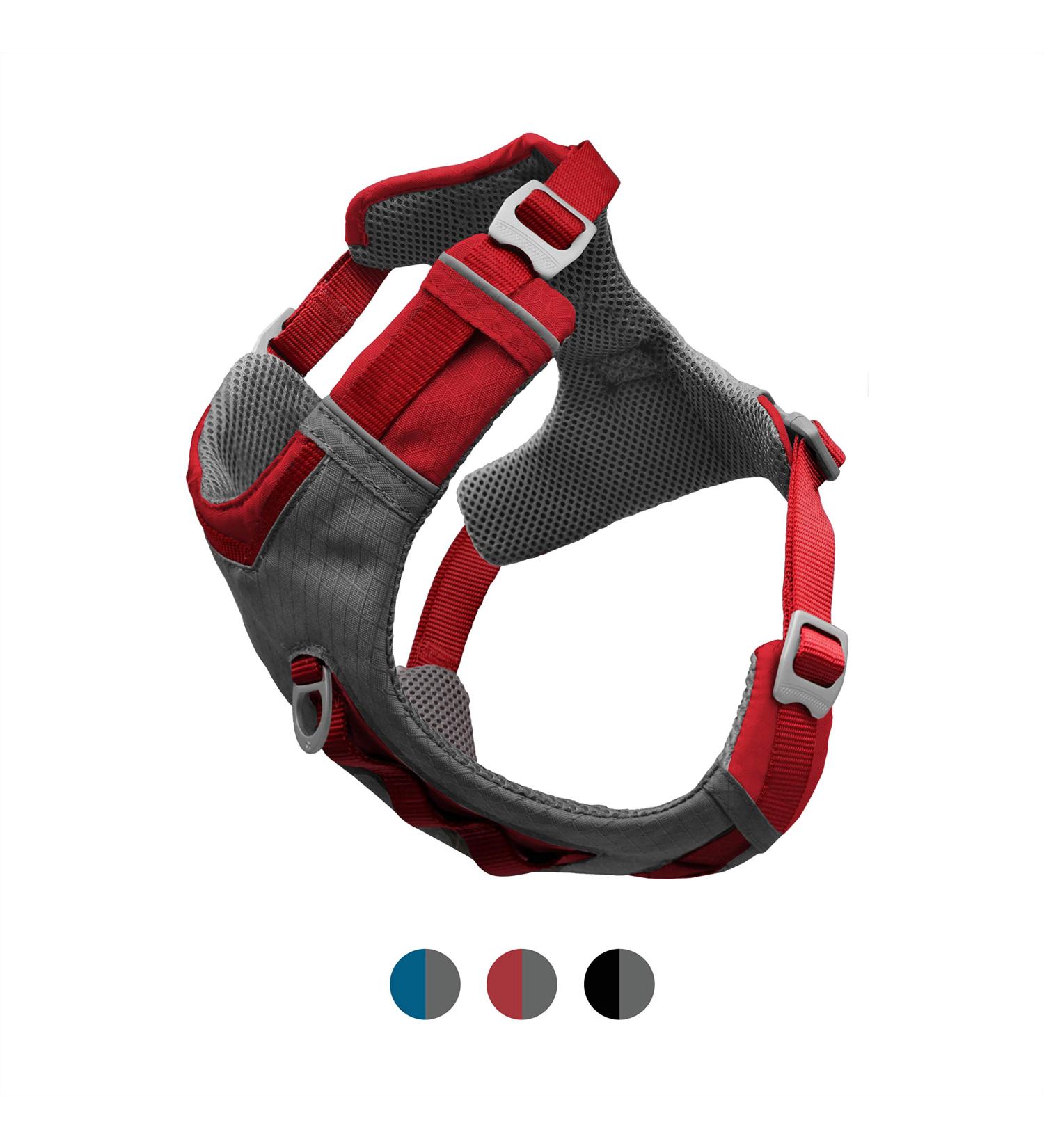Kurgo Journey Air Dog Harness XS - Padded Chest & Back Handle for 2-5 kg Dogs - Red/Gray - Buy Online on SooperMarket.com