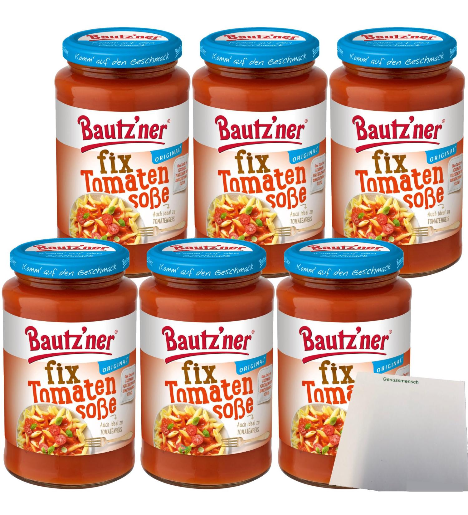 Bautz'ner Fix Tomato Sauce 6-Pack (6x400ml Glass) - Quick & Tasty International Shipping - Buy Online on SooperMarket.com