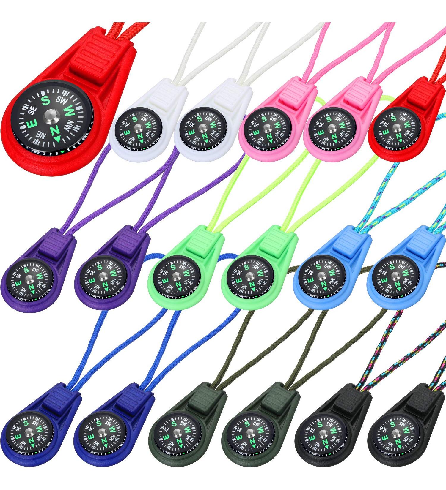 Multi-Color Mini Survival Compass Outdoor Camping Hiking Pocket Compass Liquid Filled Mini Compass on Cord for Emergency Survival Kits Watchband Paracord Bracelet Necklace Key Chain - Buy Online on SooperMarket.com