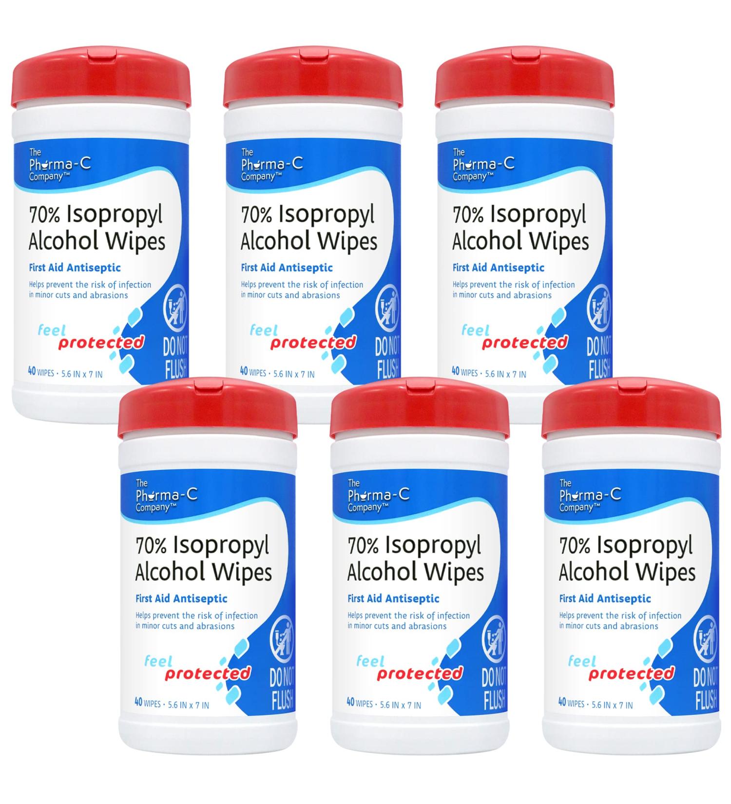 Pharma-C-Wipes 70% Isopropyl Alcohol Wipes Case of 6 Canisters - Made in the USA - Buy Online on SooperMarket.com