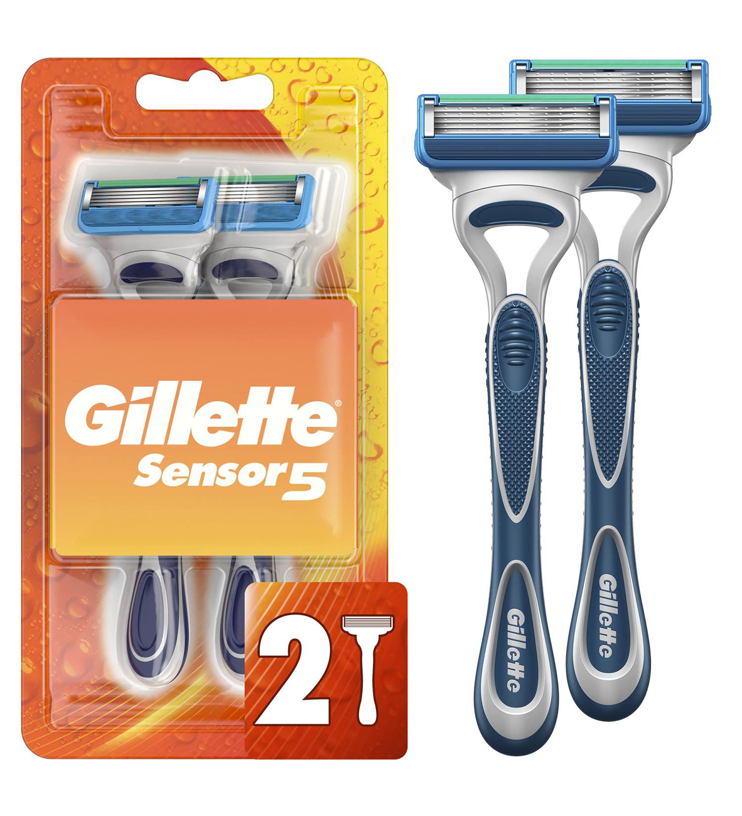 Gillette Sensor5 Men's Disposable Razor 2 Pack - Long-Lasting Precision Shave - Buy Online on SooperMarket.com
