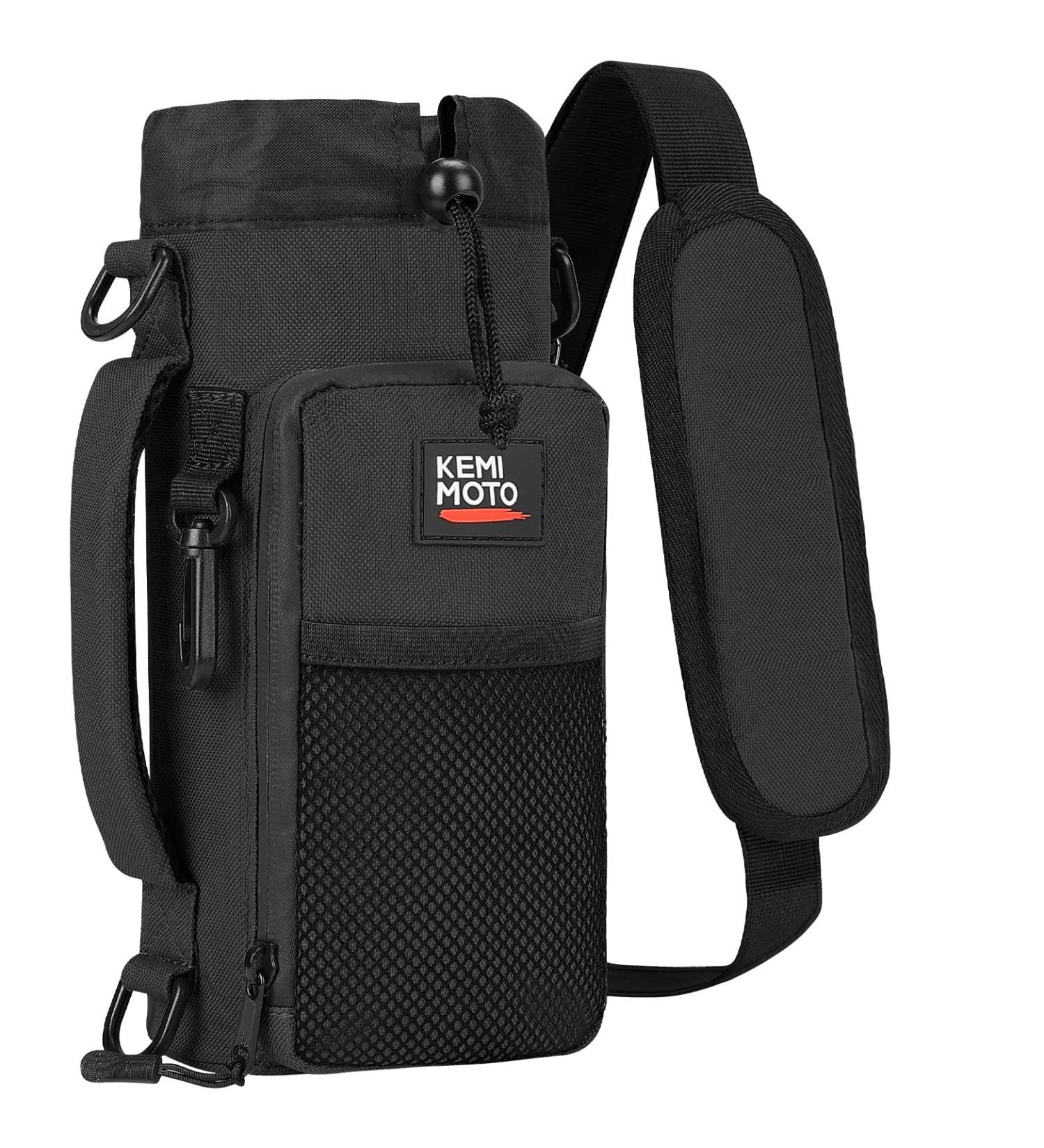 Buy Kemimoto 750ml/950ml/1.2L Water Bottle Holder - Adjustable Shoulder Strap Perfect for Hiking Camping & Fishing - Durable Black Bag - Buy Online on SooperMarket.com