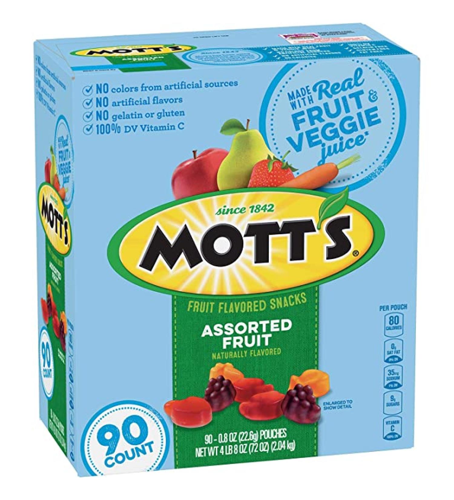 Mott's Medley Assorted Fruit Snacks (0.8 Oz. 90 ct.) Net Wt 72 Oz