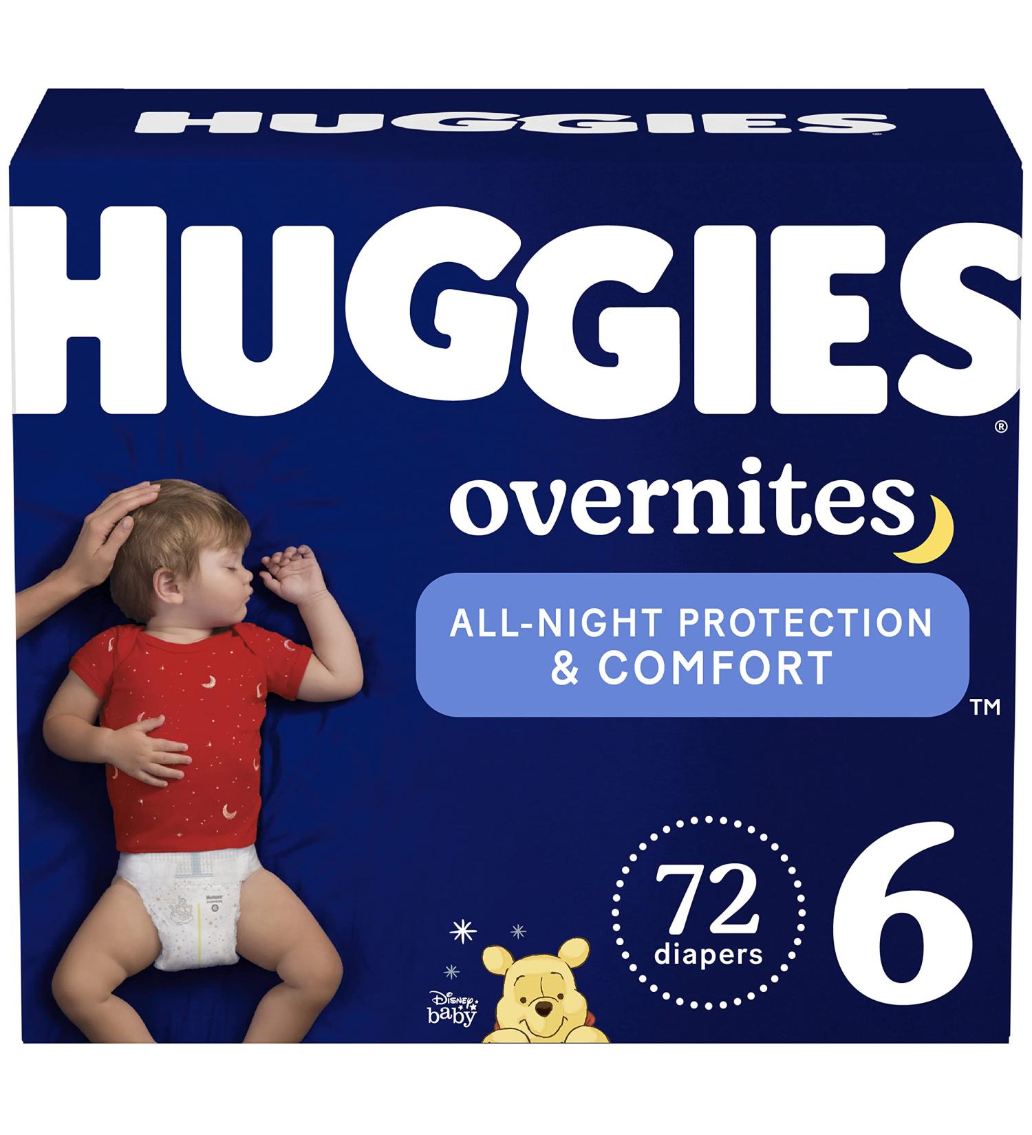 Huggies Overnites Nighttime Baby Diapers Size 6 (72 Count) - 35+ lbs | Overnight Diapers - Buy Online on SooperMarket.com
