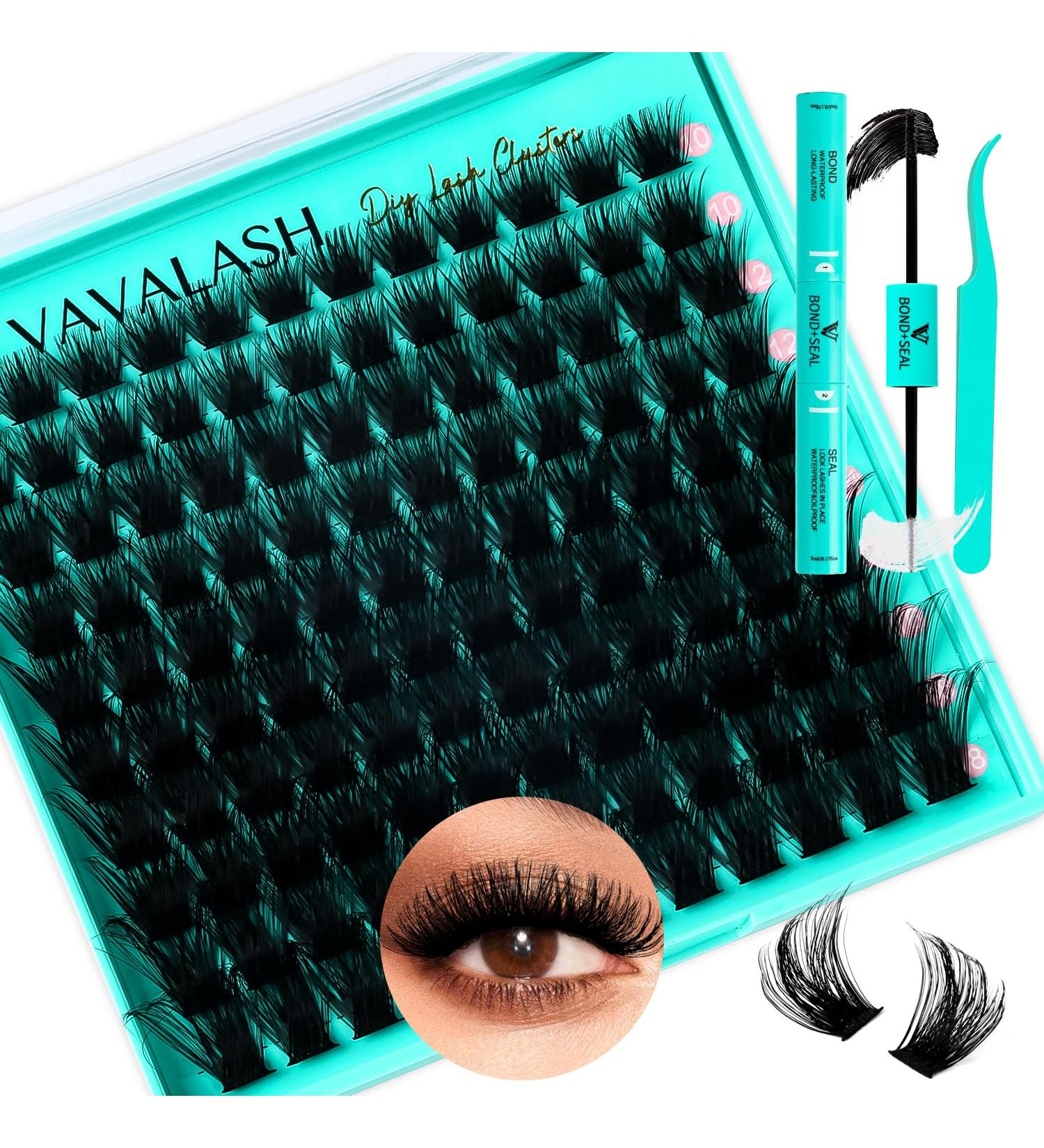 VAVALASH DIY Lash Extension Kit - Diva Volume Cluster Lashes 10-18mm | Individual Eyelash Extension Kit with Bond & Seal Glue | Perfect for Home Use - Buy Online on SooperMarket.com