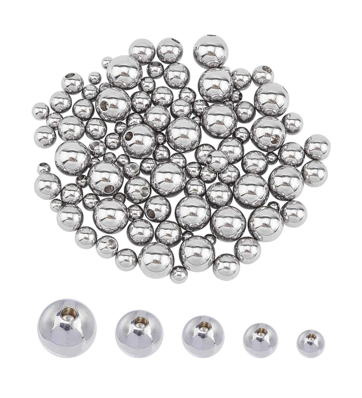 UNICRAFTALE 100pc Stainless Steel Memory Wire End Caps for Jewelry Making - 3/4/5/6/8mm Round Beads - Buy Online on SooperMarket.com