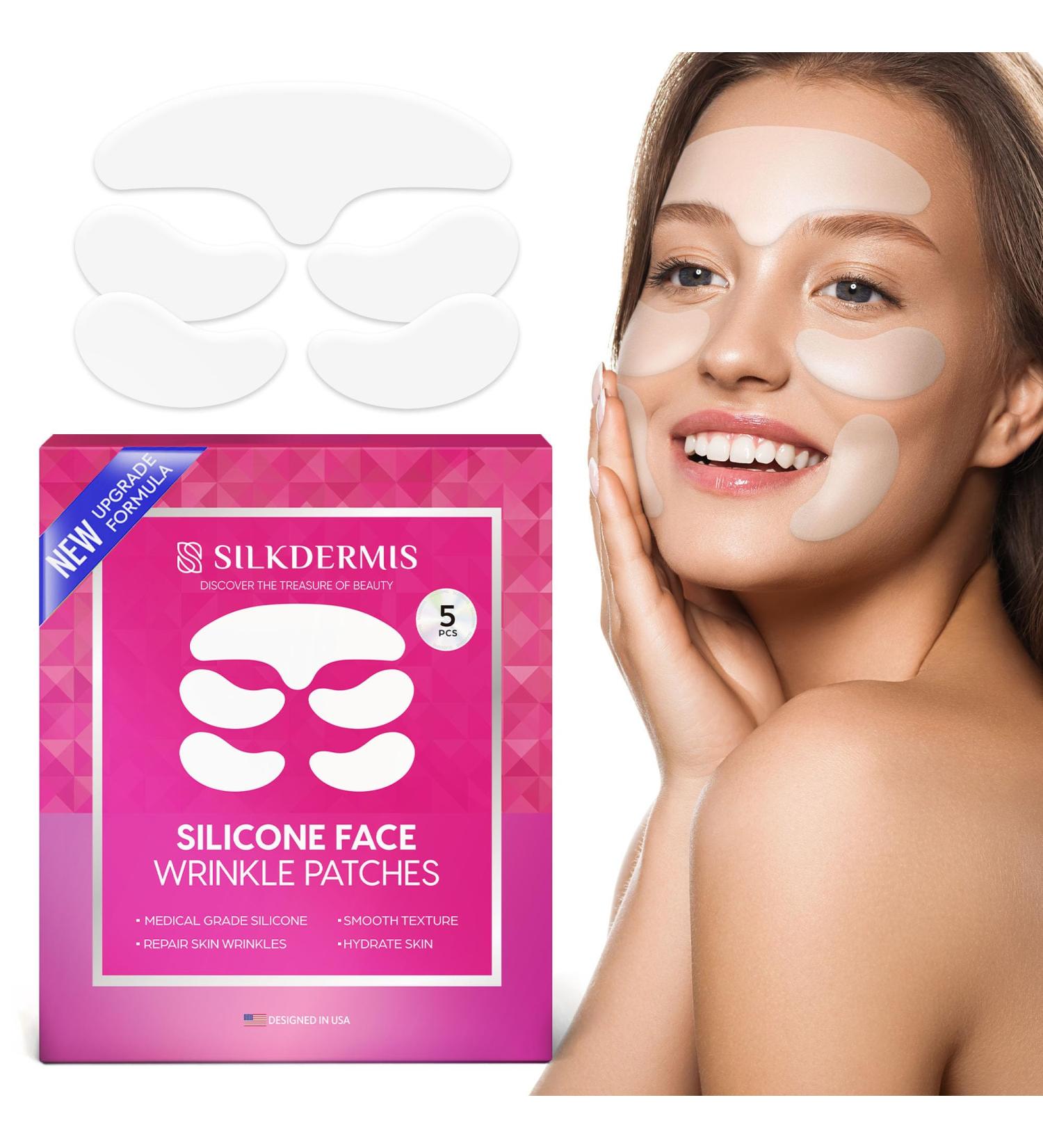 Silicone Face & Forehead Wrinkle Patches - Anti-Wrinkle Treatment for Smile Lines & Under Eyes (5pcs) | Best Nasolabial Folds Solution - Buy Online on SooperMarket.com