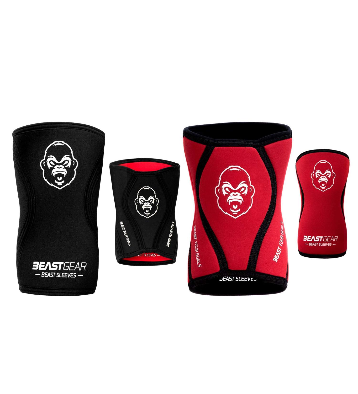 Beast Gear Sleeves - Premium 5mm Neoprene Compression Knee Bandages for Weightlifting CrossFit & Run - XL Support & Protection - Buy Online on SooperMarket.com