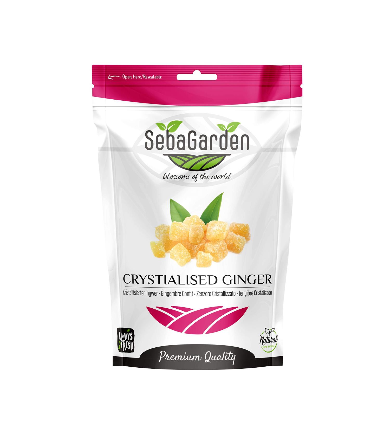 Seba Garden Crystallized Ginger 1 kg - Premium Quality Healthy Snacks | Ziplock Bag - Buy Online on SooperMarket.com