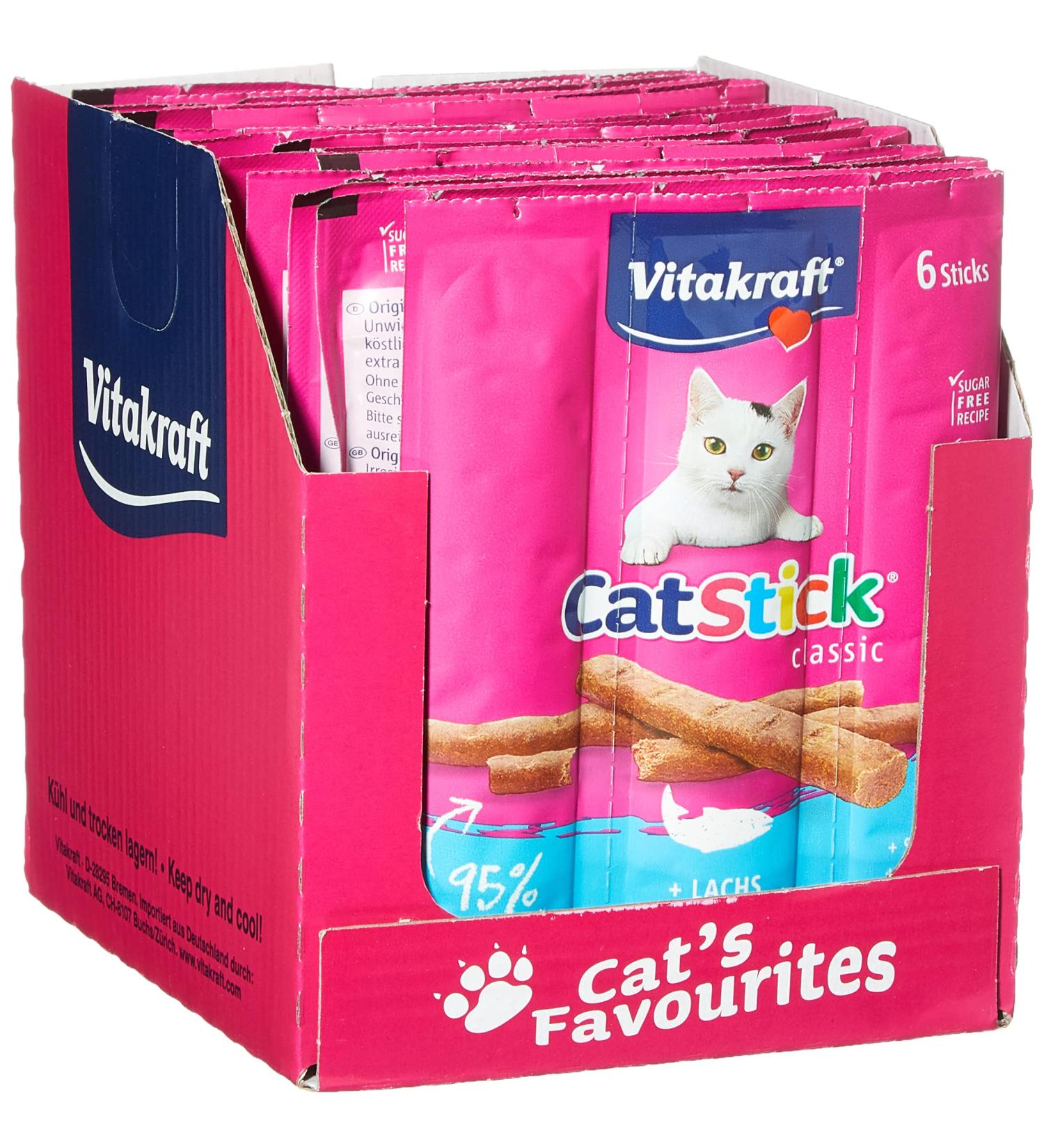 Vita Power Cat Stick Classic - Meaty Salmon Snack Sugar & Grain-Free 60 Mini Sticks for Cats - International Shipping Available - Buy Online on SooperMarket.com