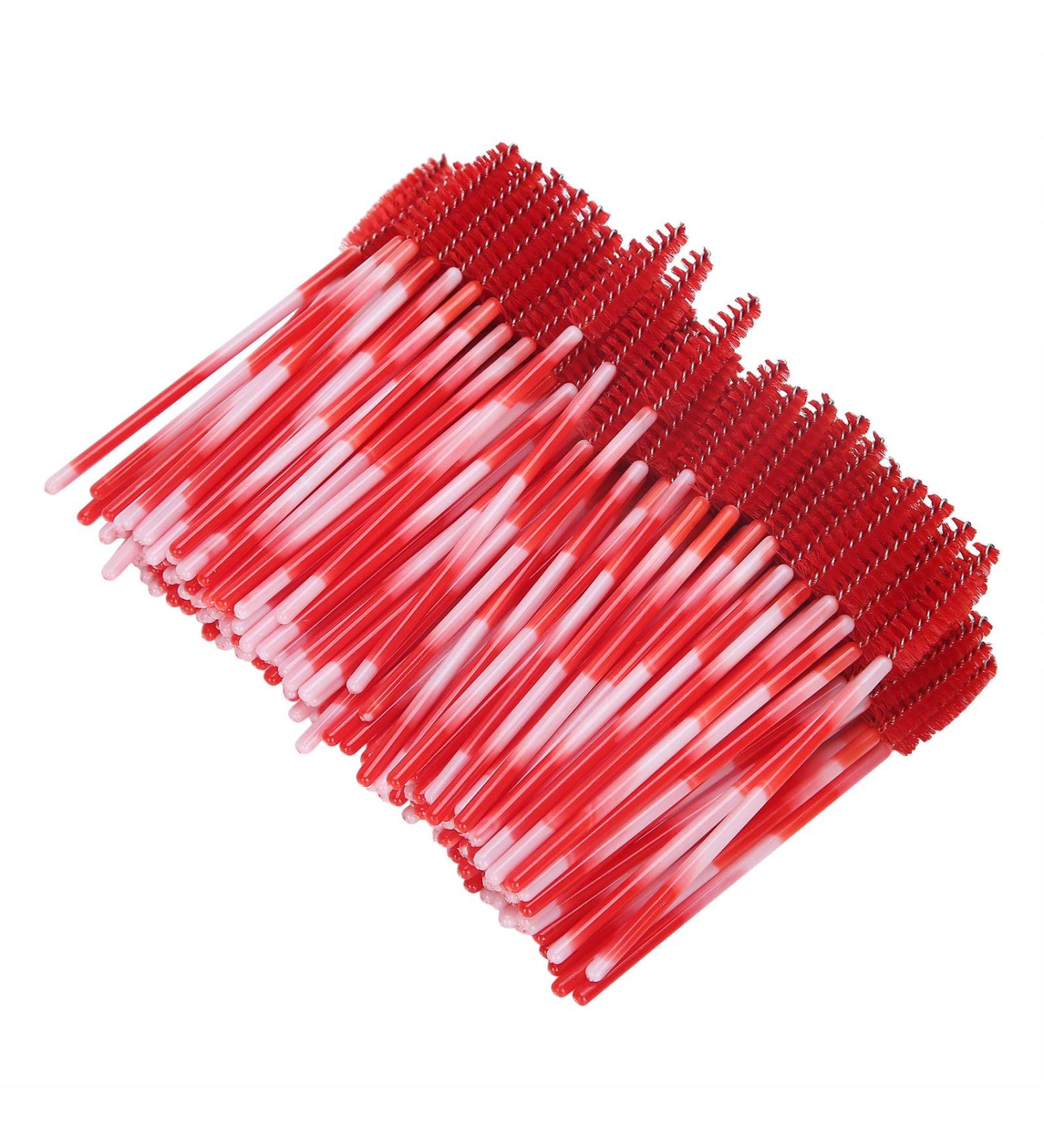 Eyelash Brush Mini Makeup Brushes Mascara Wands Mascara Wands Applicator Disposable Eyebrow Brush Set 200pcs Eyelash Extension Cosmetic Tool (Bright Red) - Buy Online on SooperMarket.com