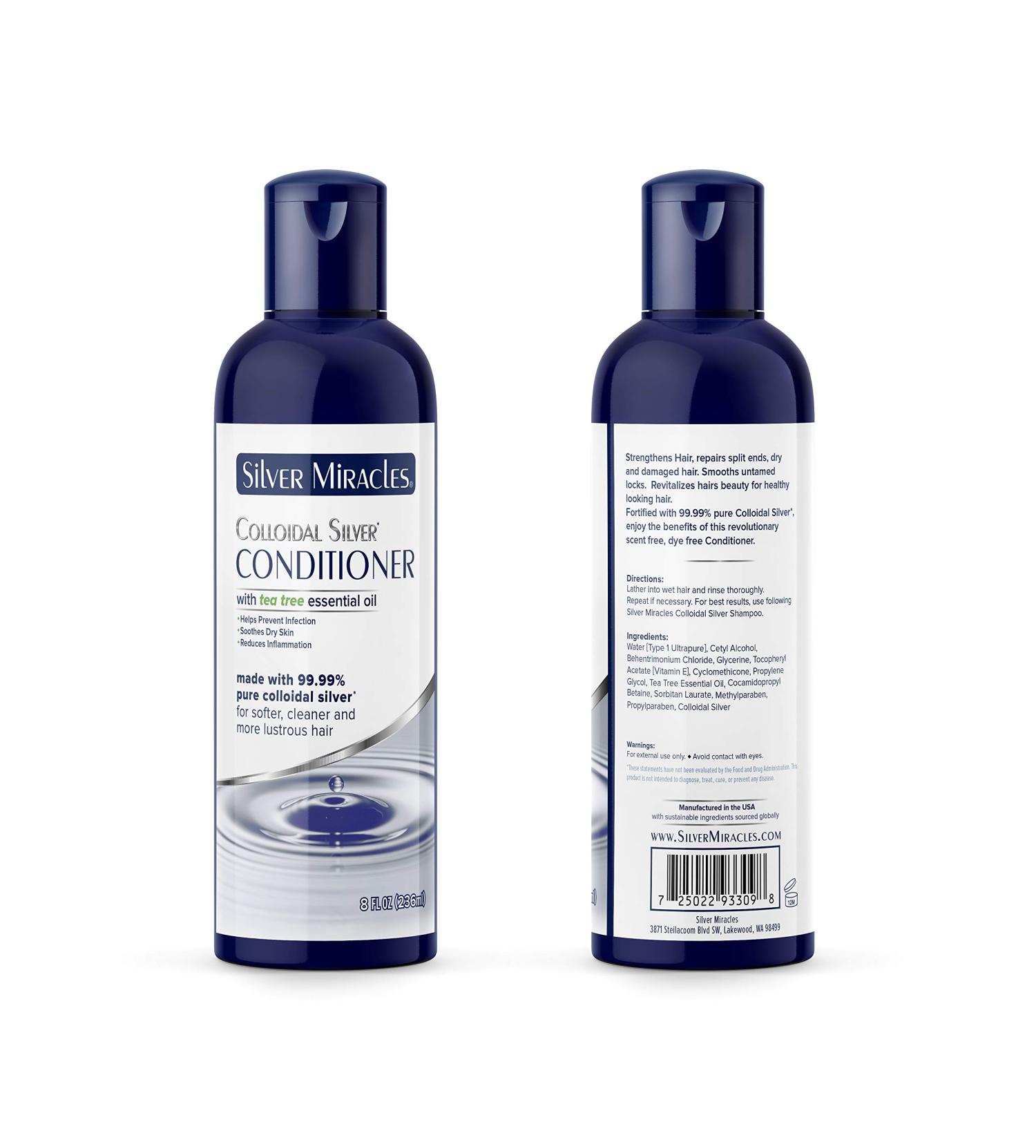 Silver Miracles Colloidal Silver Conditioner With Tea Tree Oil