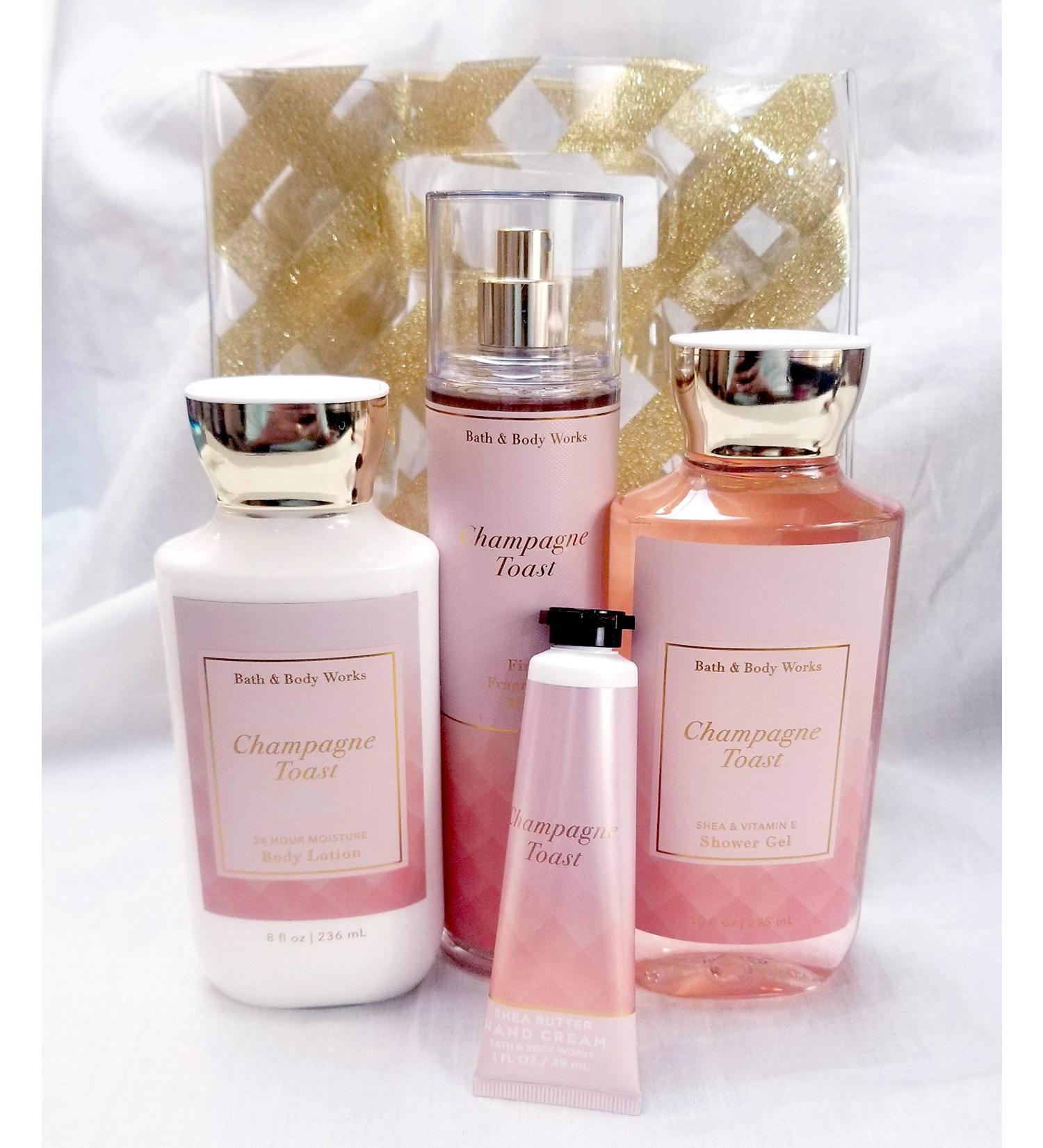 Bath and Body Works Champagne Toast Body Care 4 Piece Gift Set + Gift Bag - Fragrance Mist, Shower Gel, Lotion, Hand Cream - Buy Online on SooperMarket.com