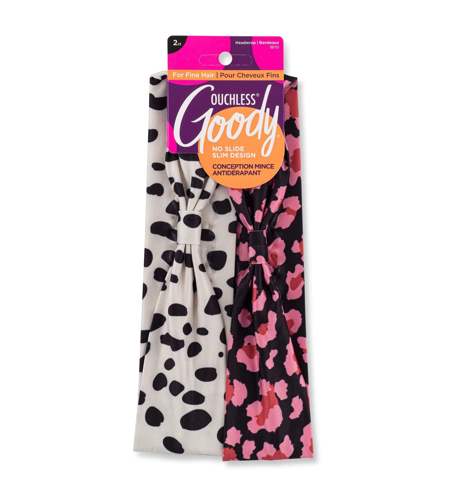 Goody Low Profile Headwraps for Fine Hair - Cheetah Print - 2 Count - Buy Online on SooperMarket.com