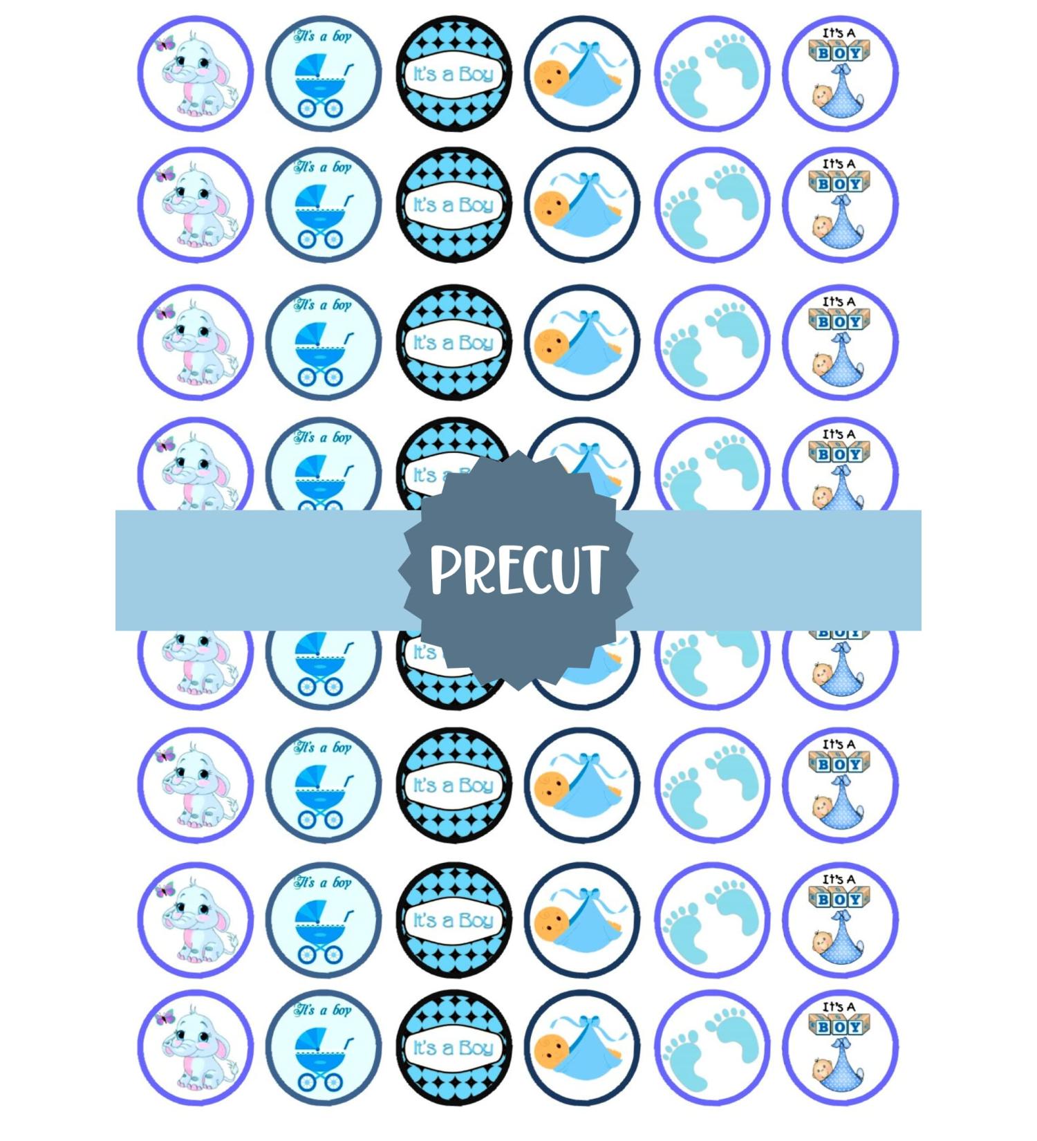 48 PRECUT Its A Boy Mix Edible Mini Cupcake Toppers Baby Shower Birth Edible Mini Cupcake Toppers - Premium Thickness SWEETENED Vanilla - Wafer Card disc Cake Decorations 48 UNCUT - Buy Online on SooperMarket.com