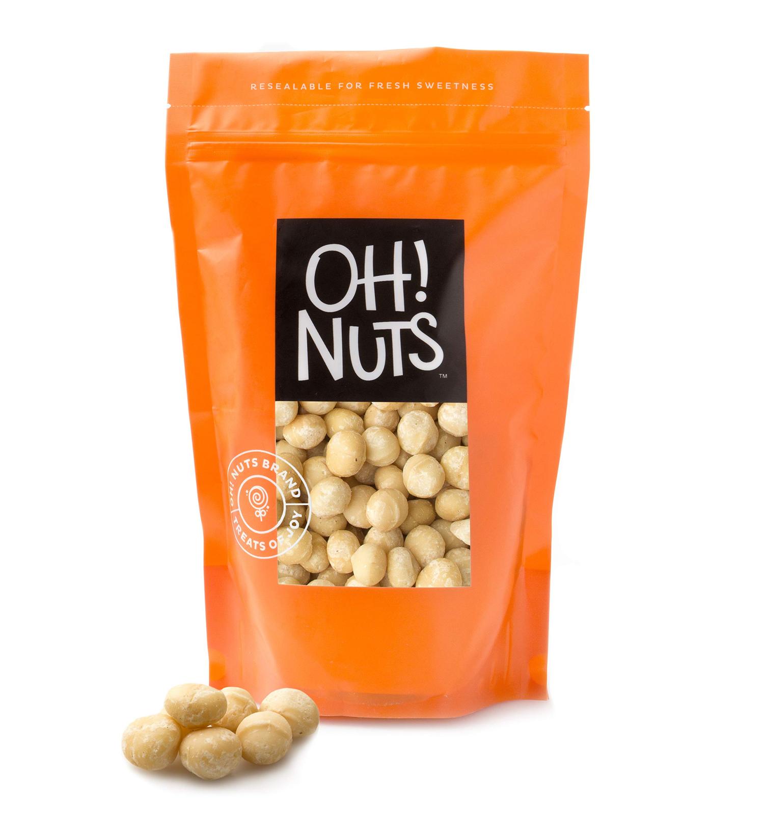 Jumbo Raw Macadamia Nuts - Unsalted, Gluten-Free & All-Natural | Healthy Keto Snack in Resealable 1lb Bag - Buy Online on SooperMarket.com