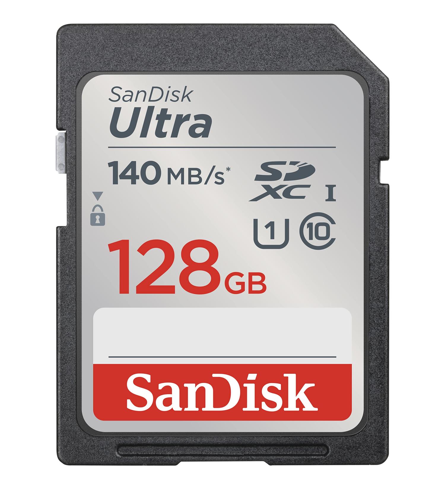 SanDisk 128GB Ultra SDXC Memory Card - Up to 140MB/s, Full HD, C10, U1 - SDSDUNB-128G-GN6IN - Buy Online on SooperMarket.com