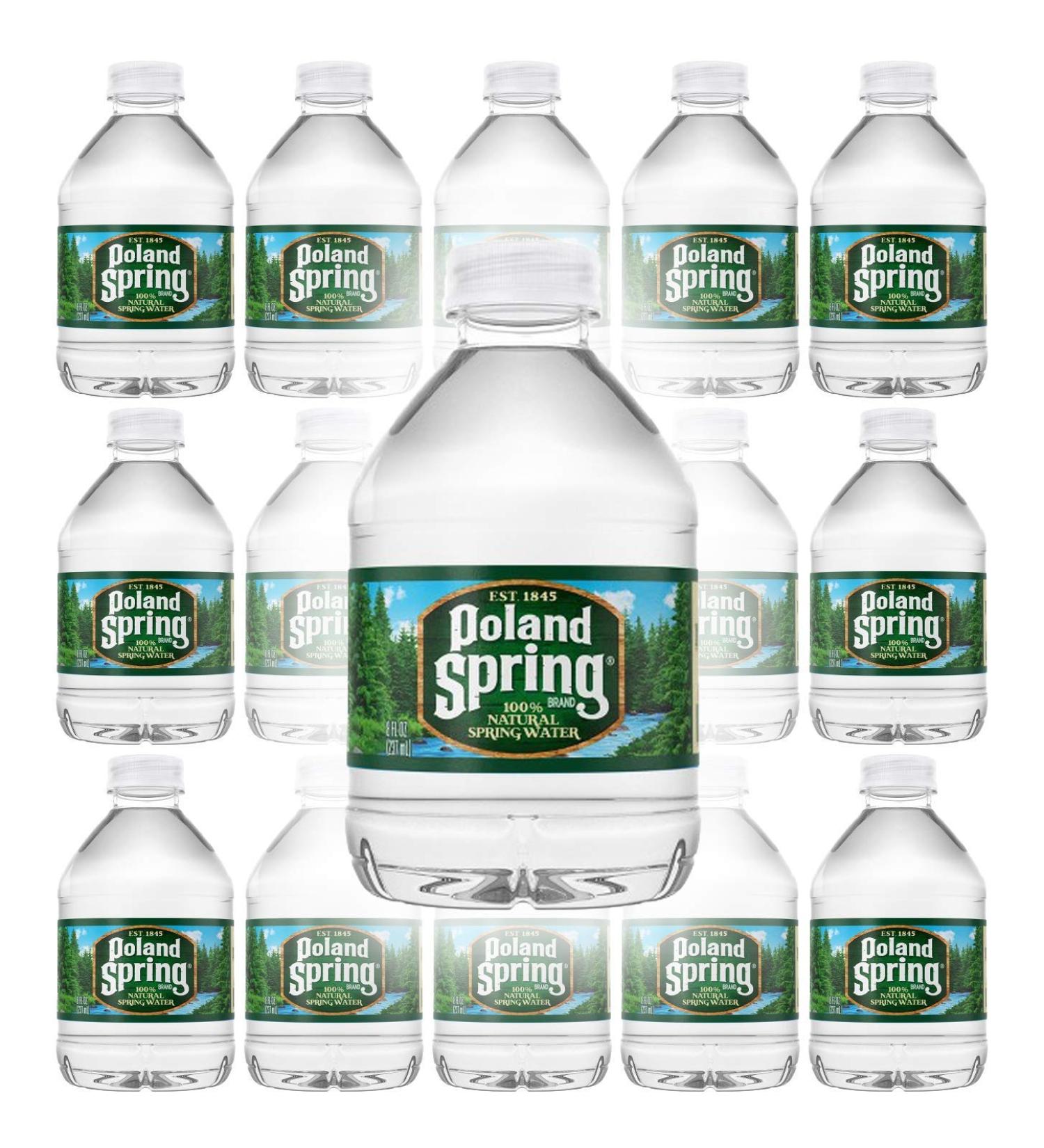 Poland Spring Natural Spring Water 8oz - Pack of 15 | Refreshing Hydration - Buy Online on SooperMarket.com