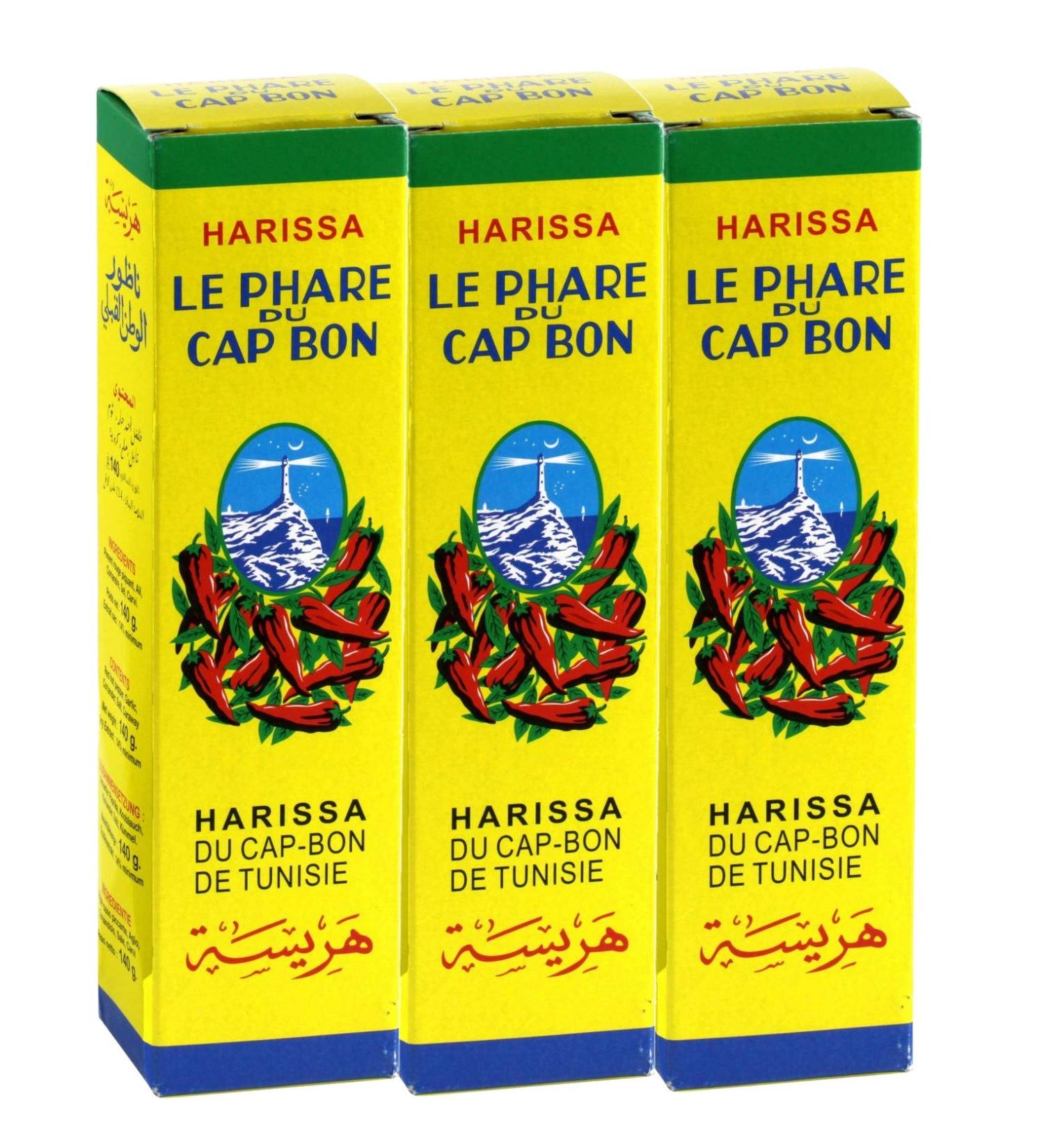 3x140g Le Phare du Cap Bon Harissa Sauce (3 large tubes)