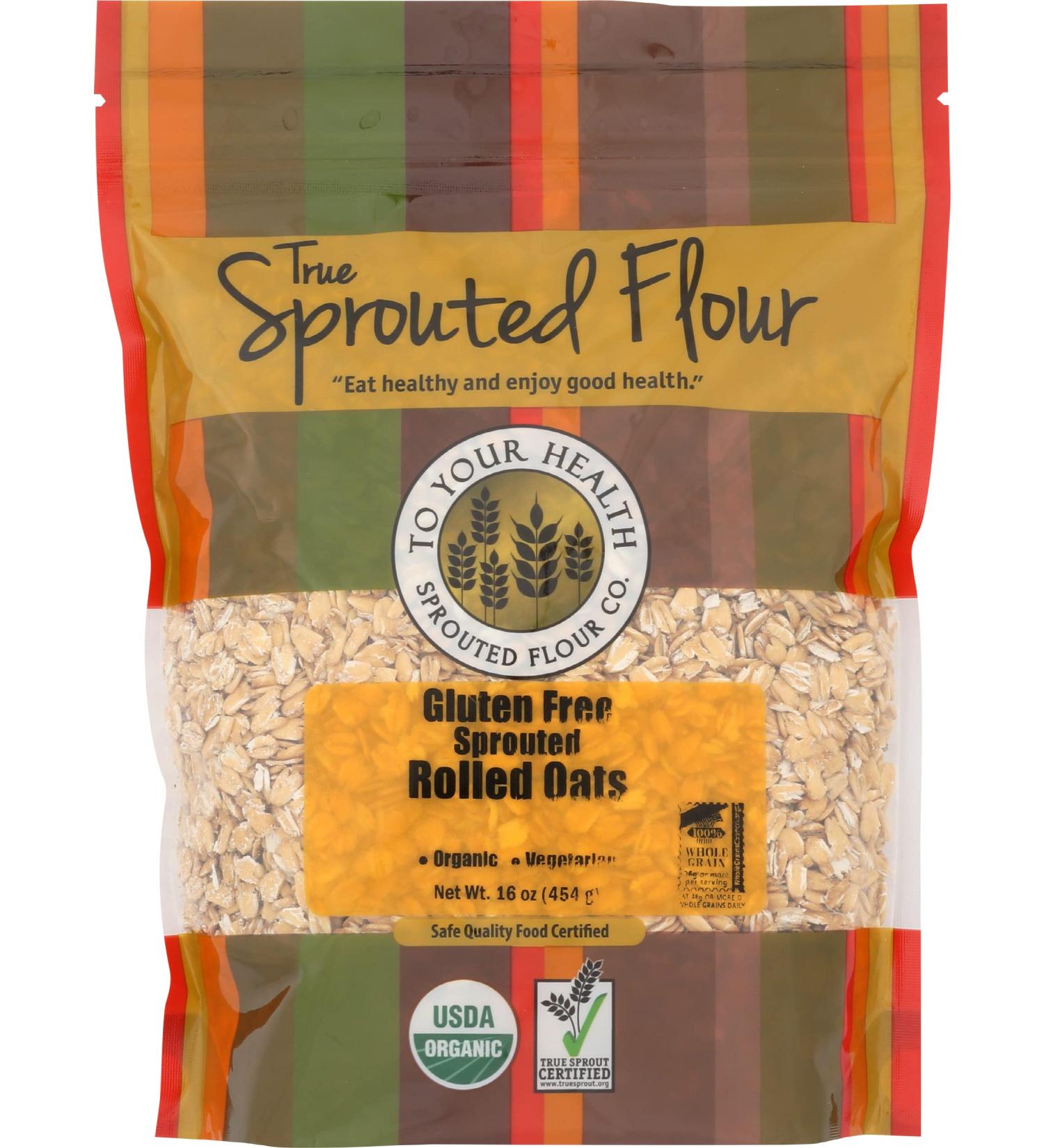 Organic Sprouted Rolled Oats - 16 oz | To Your Health Sprouted Flour - Buy Online on SooperMarket.com