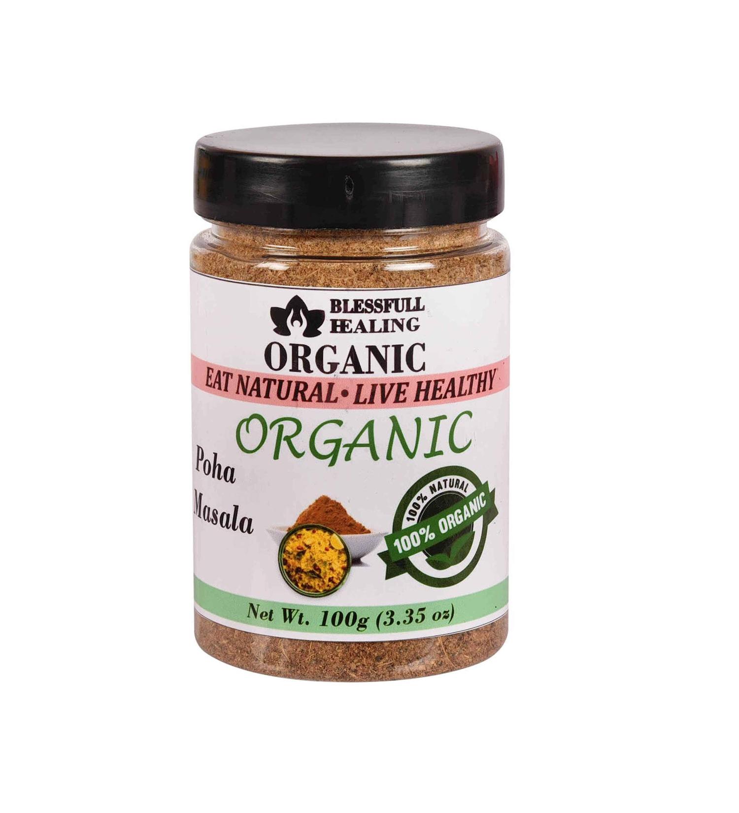 Blessfull Healing Organic Poha Masala 100 Gram Airtight Container (Packing May Vary) 100 Gram 3.35 oz - Buy Online on SooperMarket.com