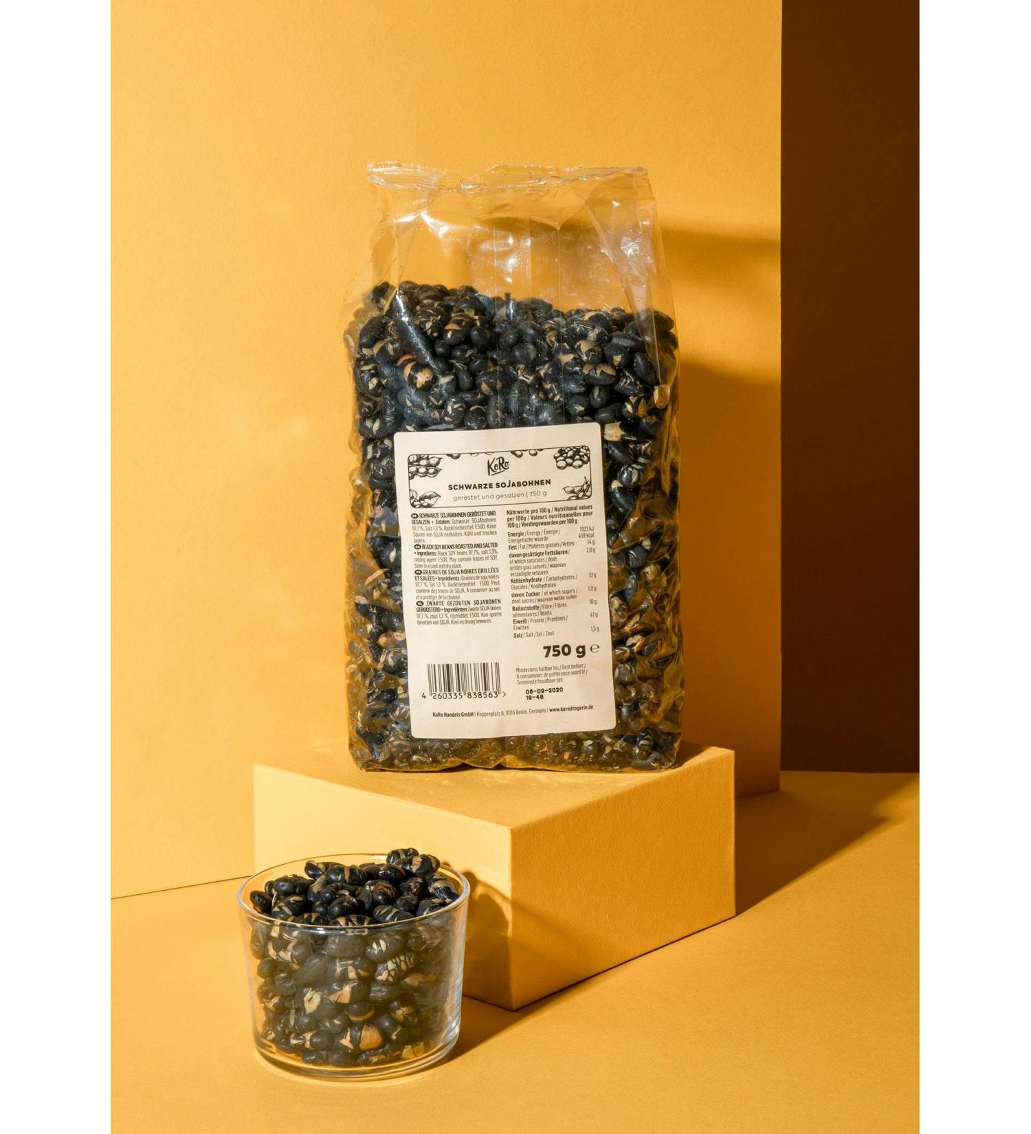KoRo Black Soybeans Roasted & Salted 750g - Healthy Crispy Snack Fat-Free Perfect for Between Meals - Buy Online Internationally - Buy Online on SooperMarket.com