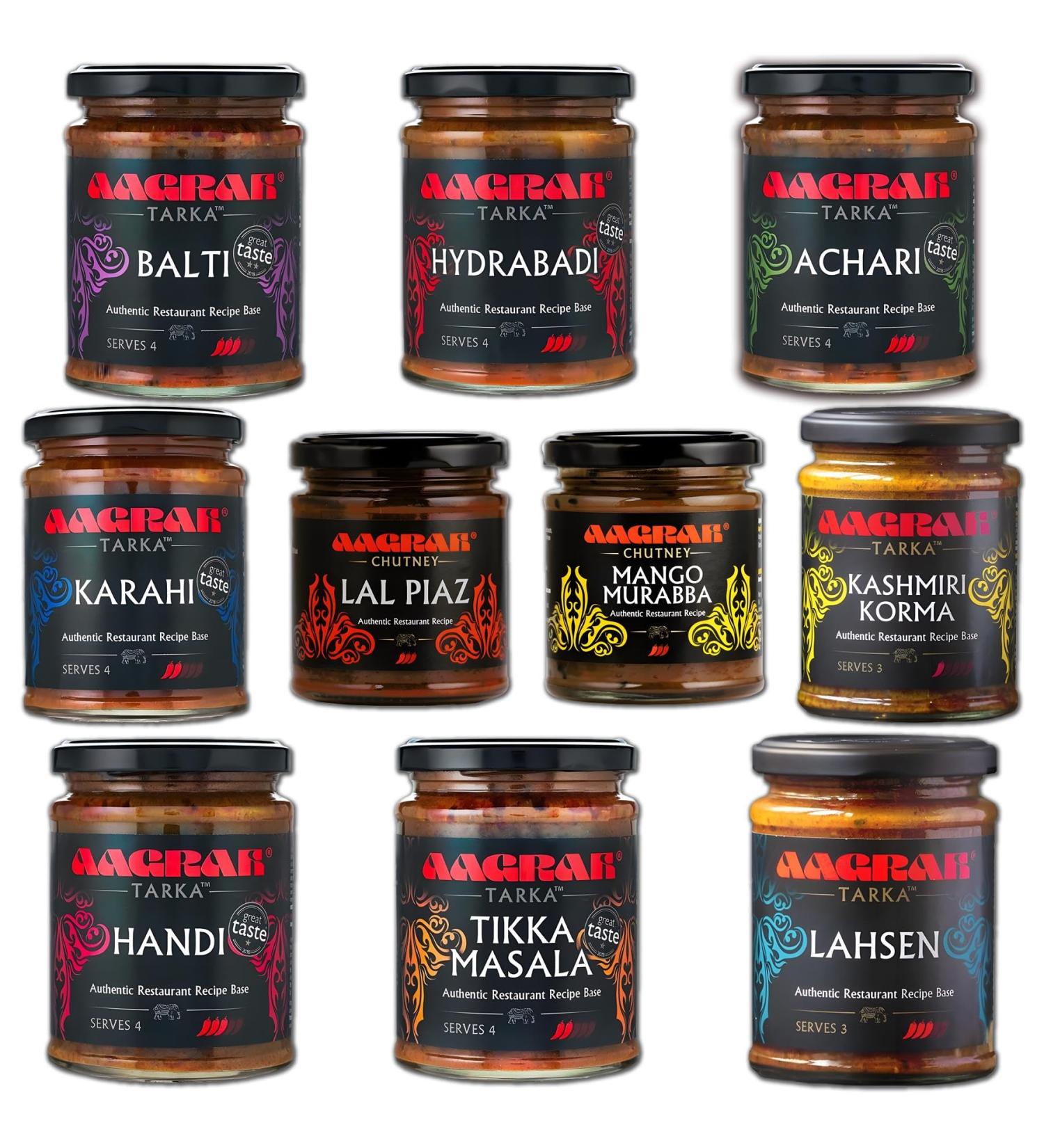 Aagrah Sauce 270g Pick N Mix - Create Custom Sauce Combo with 9+ Flavours | Handi Hydrabadi Lal Achari | Sauce Gift Set for Sauce Lovers - Pack of 4 - Buy Online on SooperMarket.com