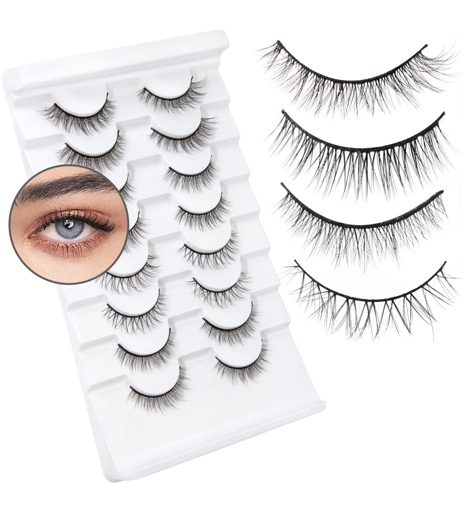 Natural Look False Eyelashes - 8 Pairs 4 Styles Wispy Faux Mink Strip Lashes - Reusable Lightweight & Soft for Women s Natural Makeup - Buy Online on SooperMarket.com