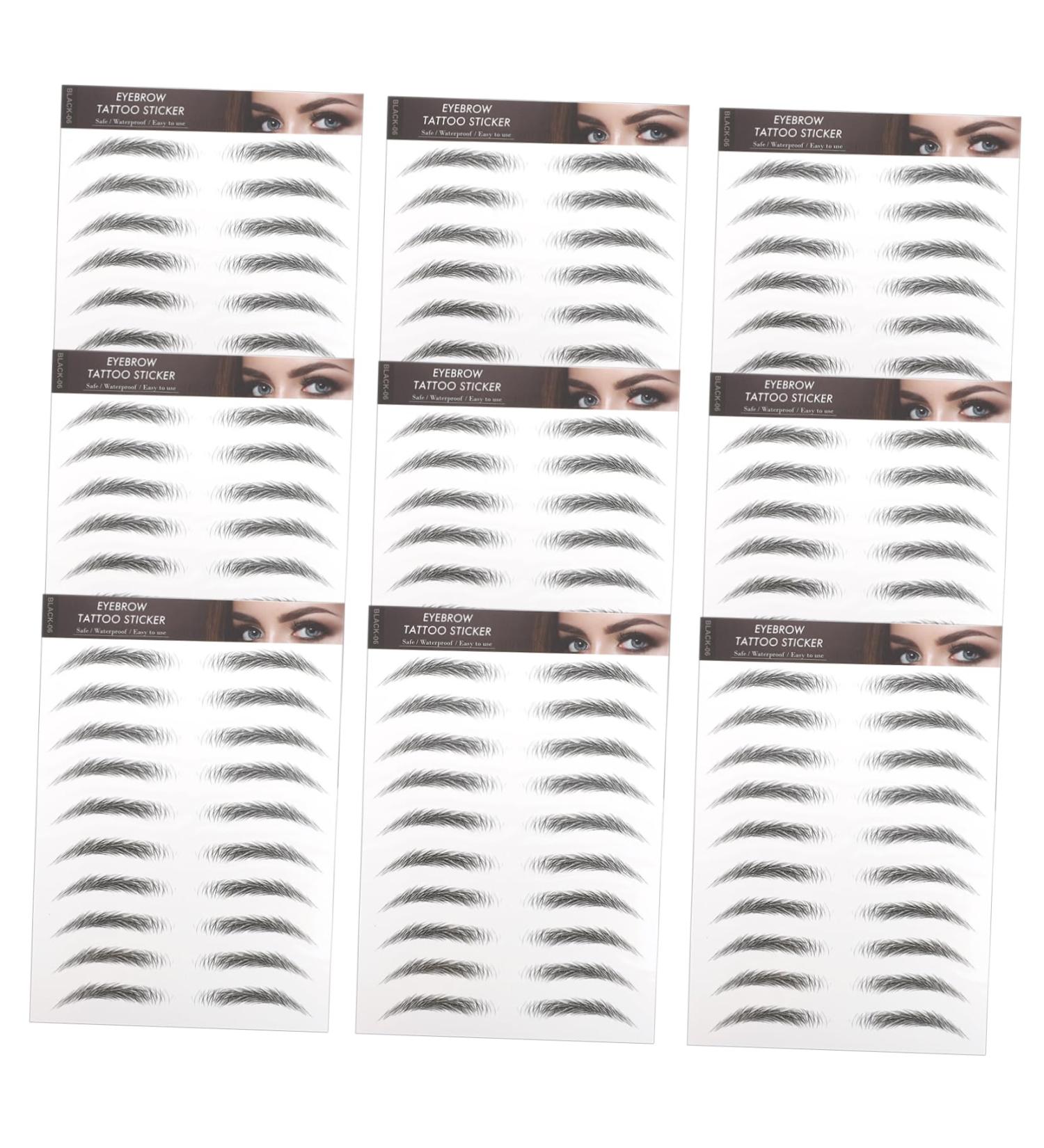 PLAFOPE Black Eyebrows 10pcs Imitation Eco Eyebrow Sticker Stickers Water Transfer Eyebrow Sticker Eyebrow Lines 6d - Buy Online on SooperMarket.com