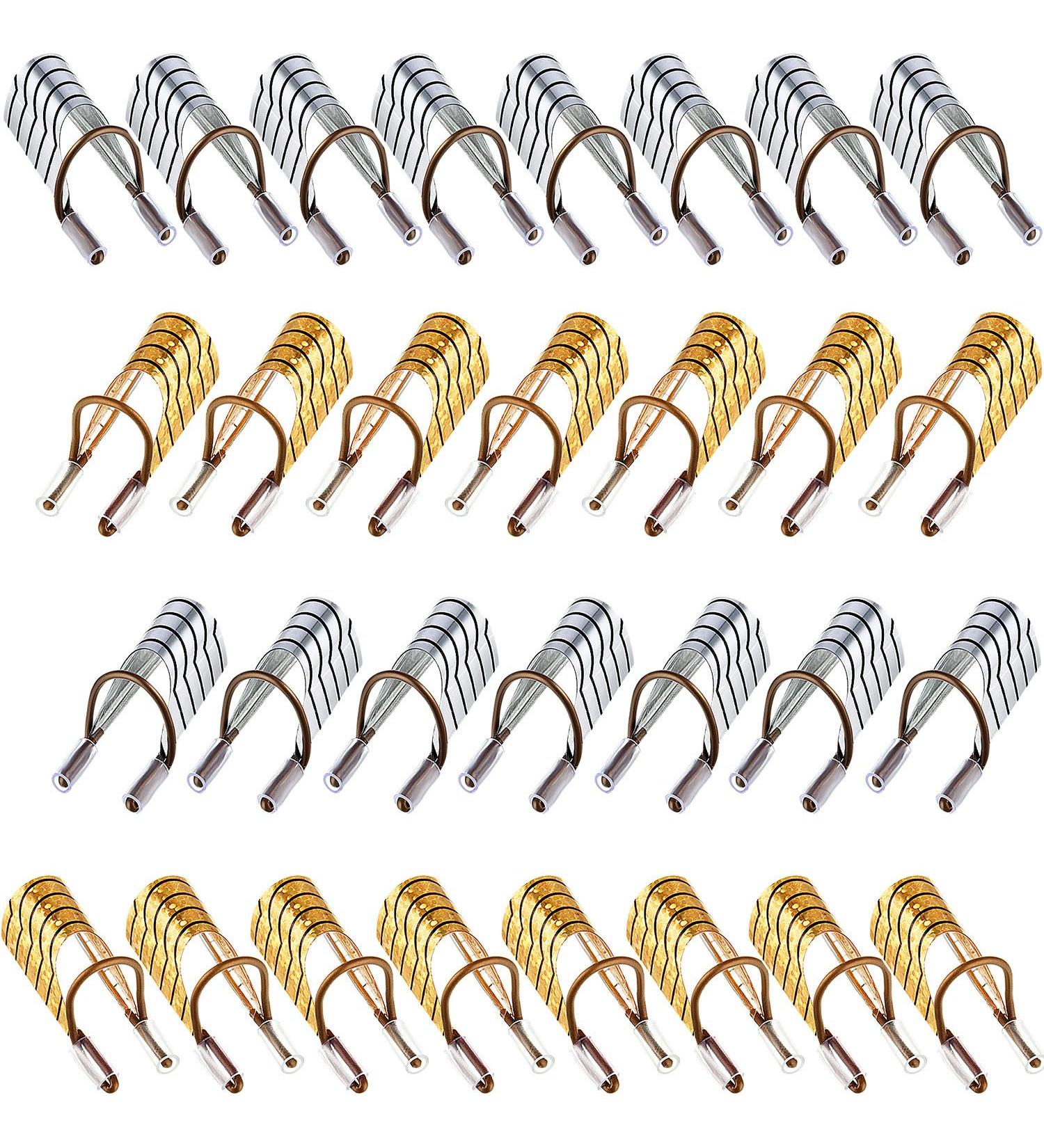 20 Reusable Nail Extension Forms - French Nail Tips for Manicure - Gold & Silver - Buy Online on SooperMarket.com