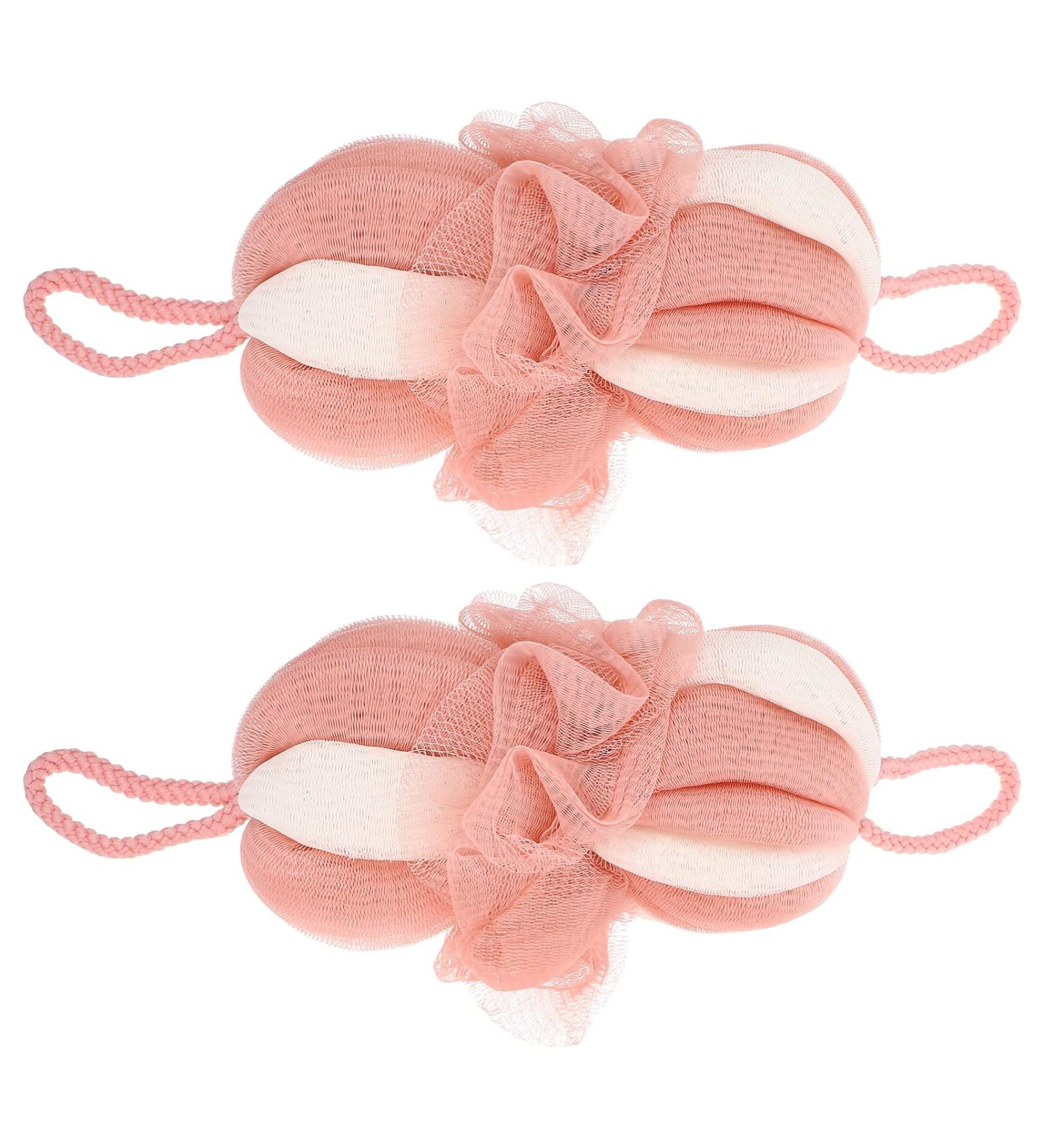 KALLORY 2Pcs Exfoliating Bath Loofah Sponge Set - Shower Scrubber & Body Scrubber for Ultimate Cleanse | International Shipping - Buy Online on SooperMarket.com