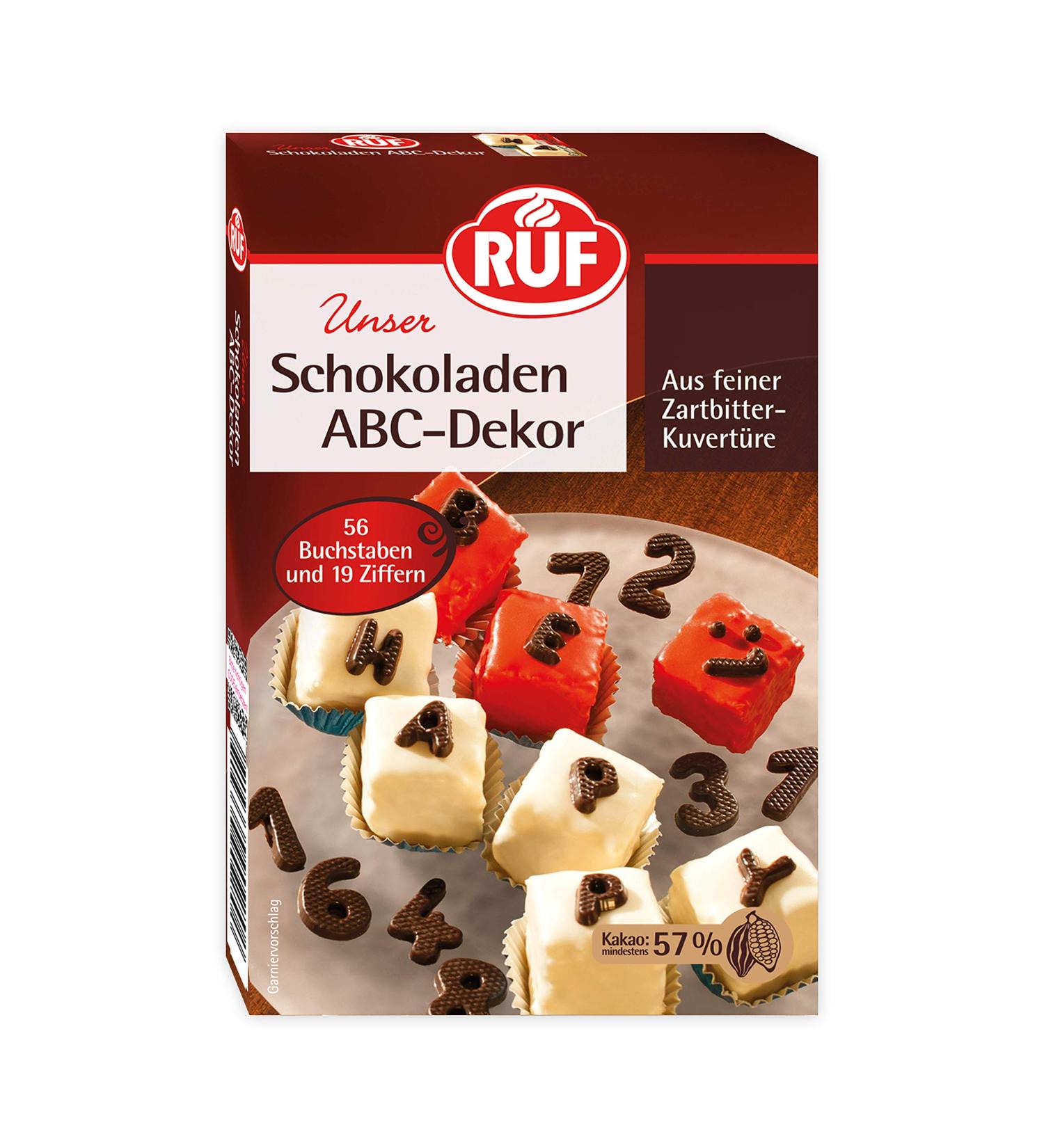 ABC Chocolate Decor - Gluten-Free & Vegan Cake Toppers | 6 Pack of Numbers & Letters for Cake Decoration - 48g - Buy Online on SooperMarket.com