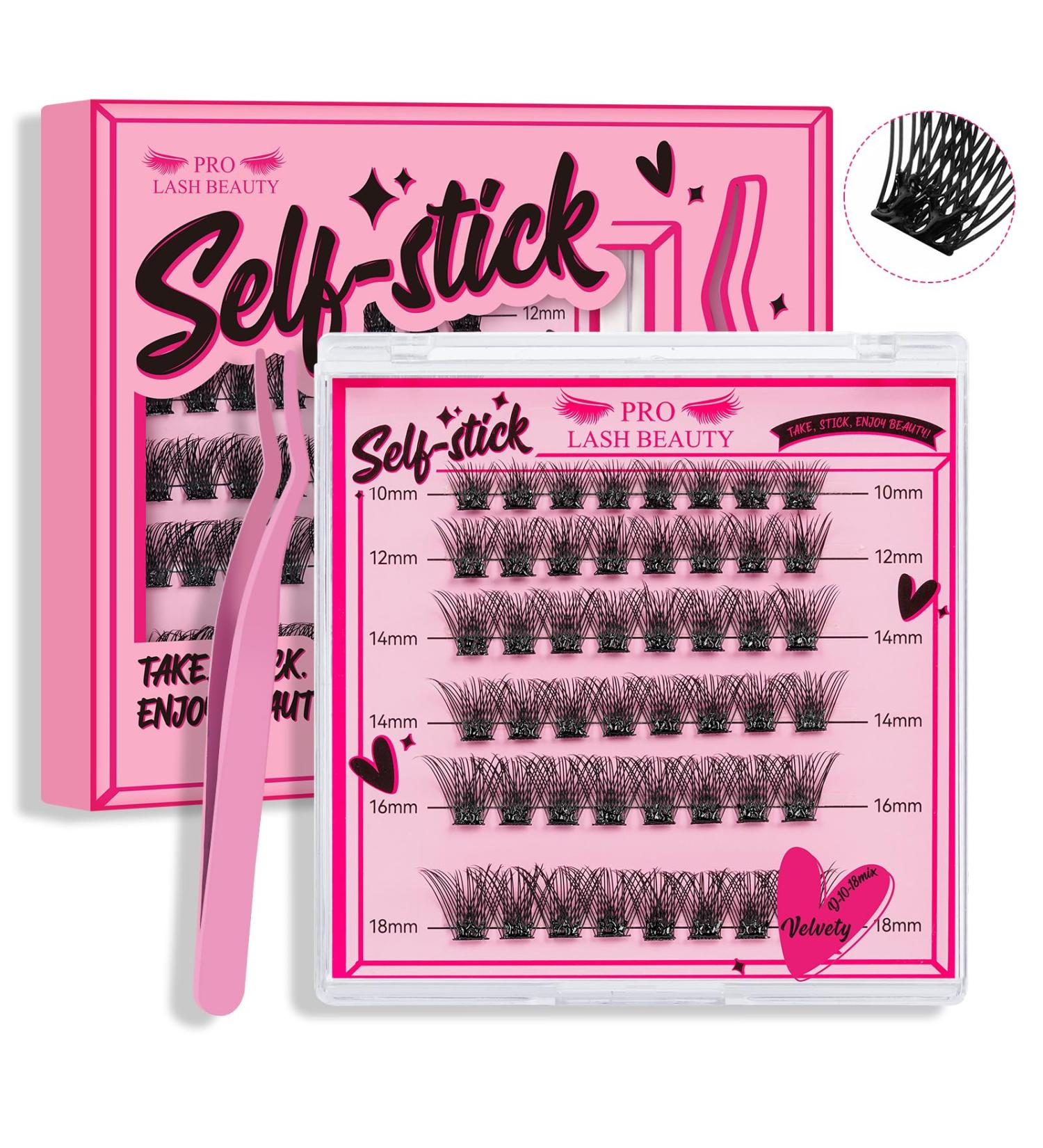 48Pcs Self Adhesive Cluster Lashes | Reusable, No Glue Needed | Easy to Use Velvety D-10-18 Mix - Buy Online on SooperMarket.com