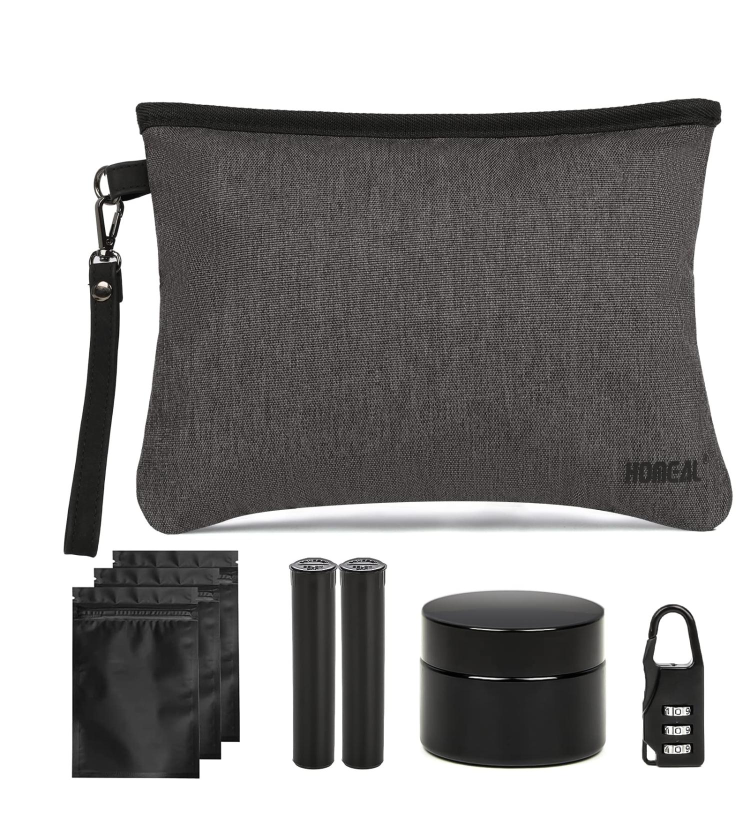 Smell Proof Bag Kit - Black | Odor Proof Pouch, Stash Storage Container, Box | Upgrade to Smellproof Case for Ultimate Smell Protection - Buy Online on SooperMarket.com