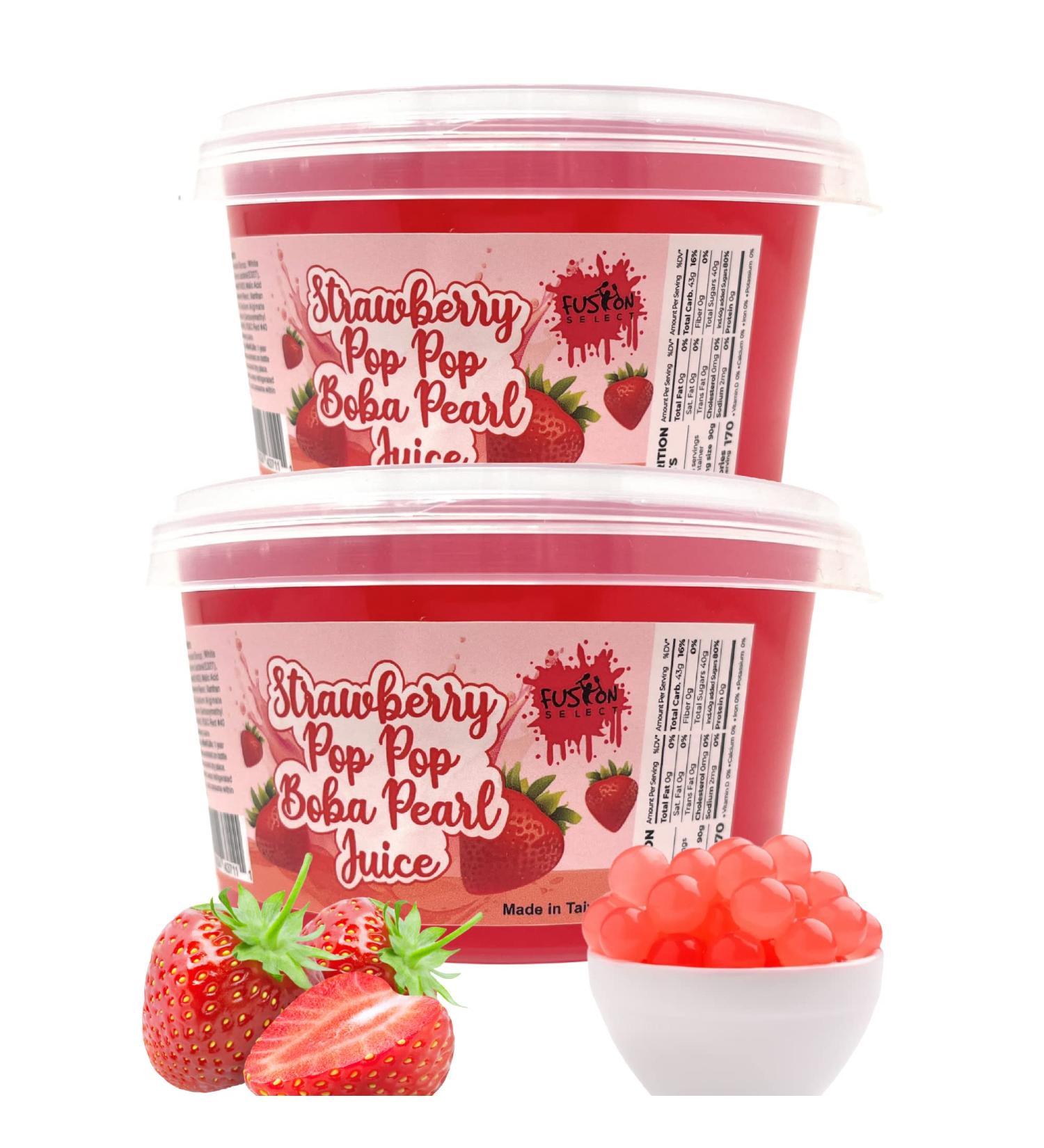 Fusion Select Bursting Boba Strawberry 15.8 oz (2 Pack) - Popping Boba Pearls for Fruit Tea Snacks - Buy Online on SooperMarket.com