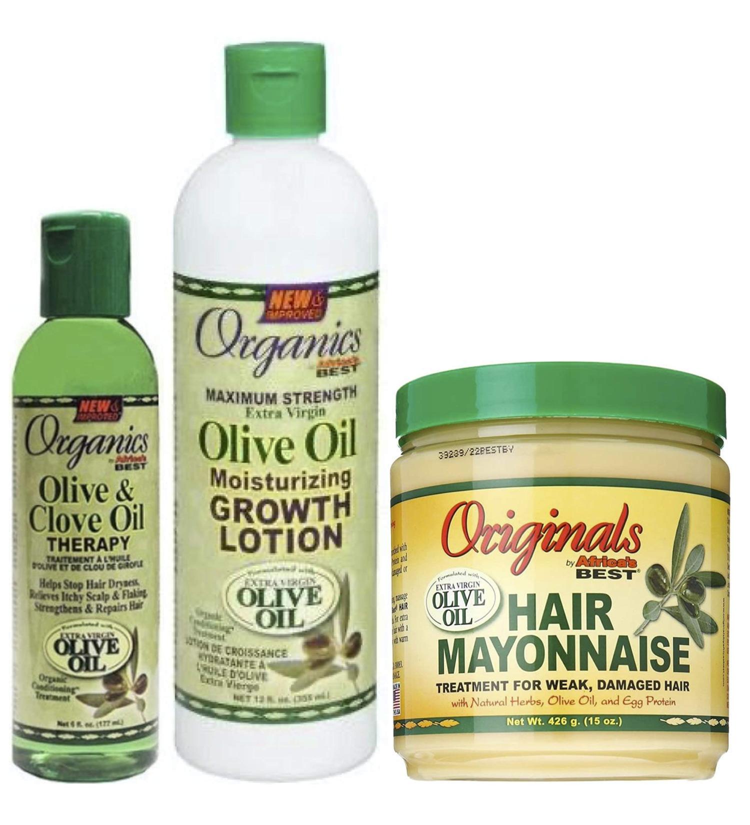 Africa's Best Organics Olive & Clove Oil Therapy Groth Lotion and Hair Mayonnaise (Set of 3) - Buy Online on SooperMarket.com