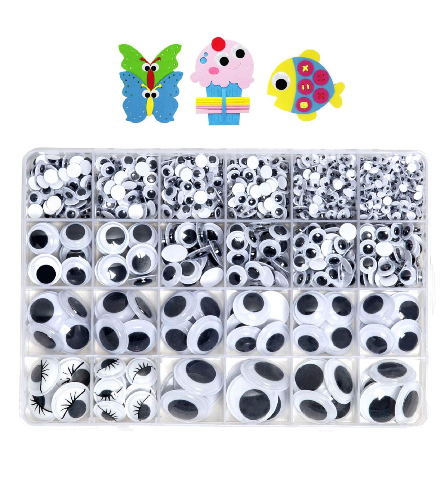 1210pcs Googly Wiggle Eyes Self Adhesive Craft Sticker - Multi Sizes 4mm to 25mm - DIY by ZZYI - Buy Online on SooperMarket.com