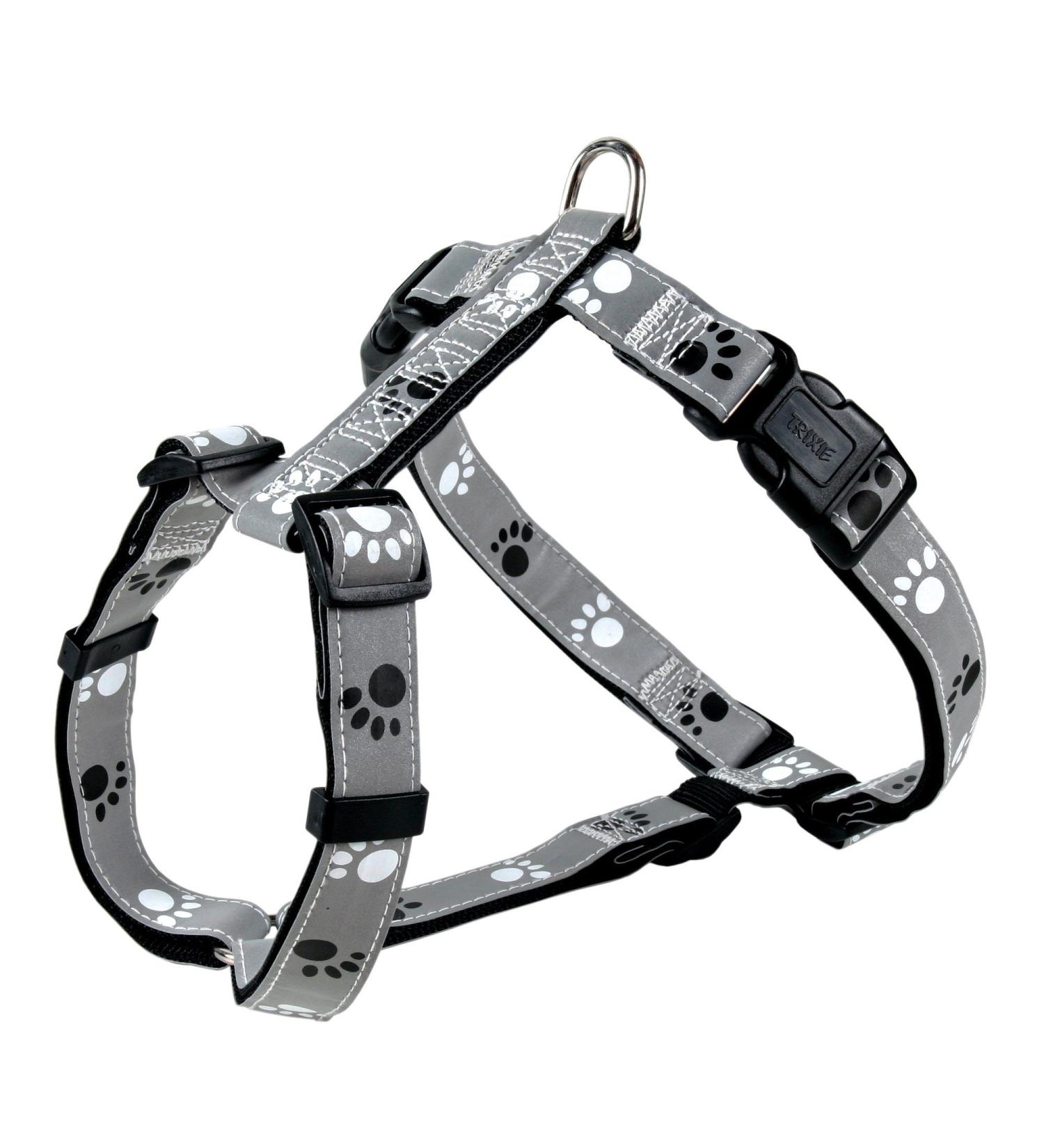 Trixie Silver reflect dishes size S - M: breast circumference 40 65 cm/20 mm in black/silver gray - reflective dog harness with continuously adjustable elements for small dogs 12232 gray S (40 x 65 cm 20 mm)