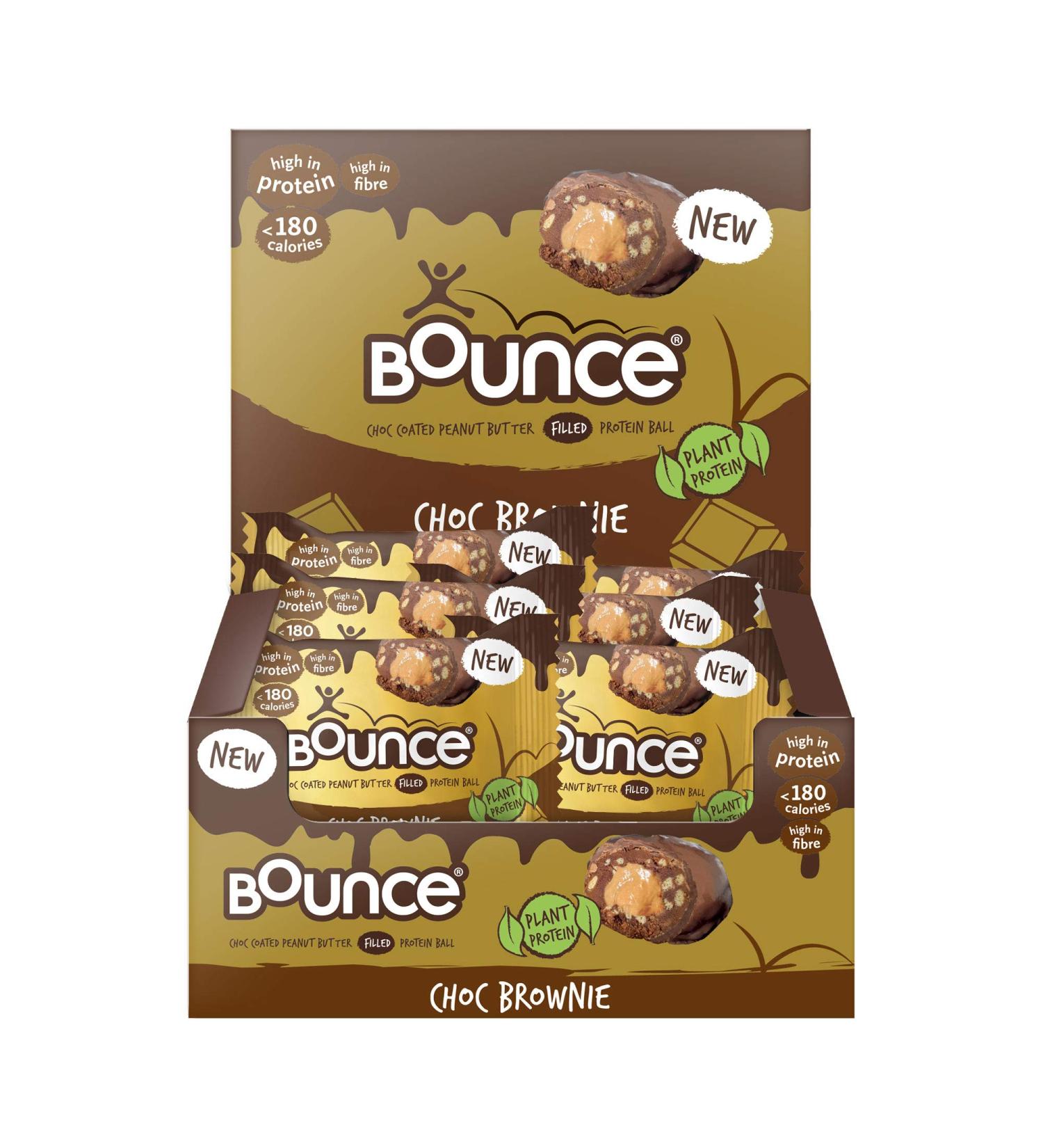 Bounce Chocolate Brownie Plant Protein Balls - Vegan Dark Chocolate Coated 12x40g - 12 Count Pack - Buy Online on SooperMarket.com