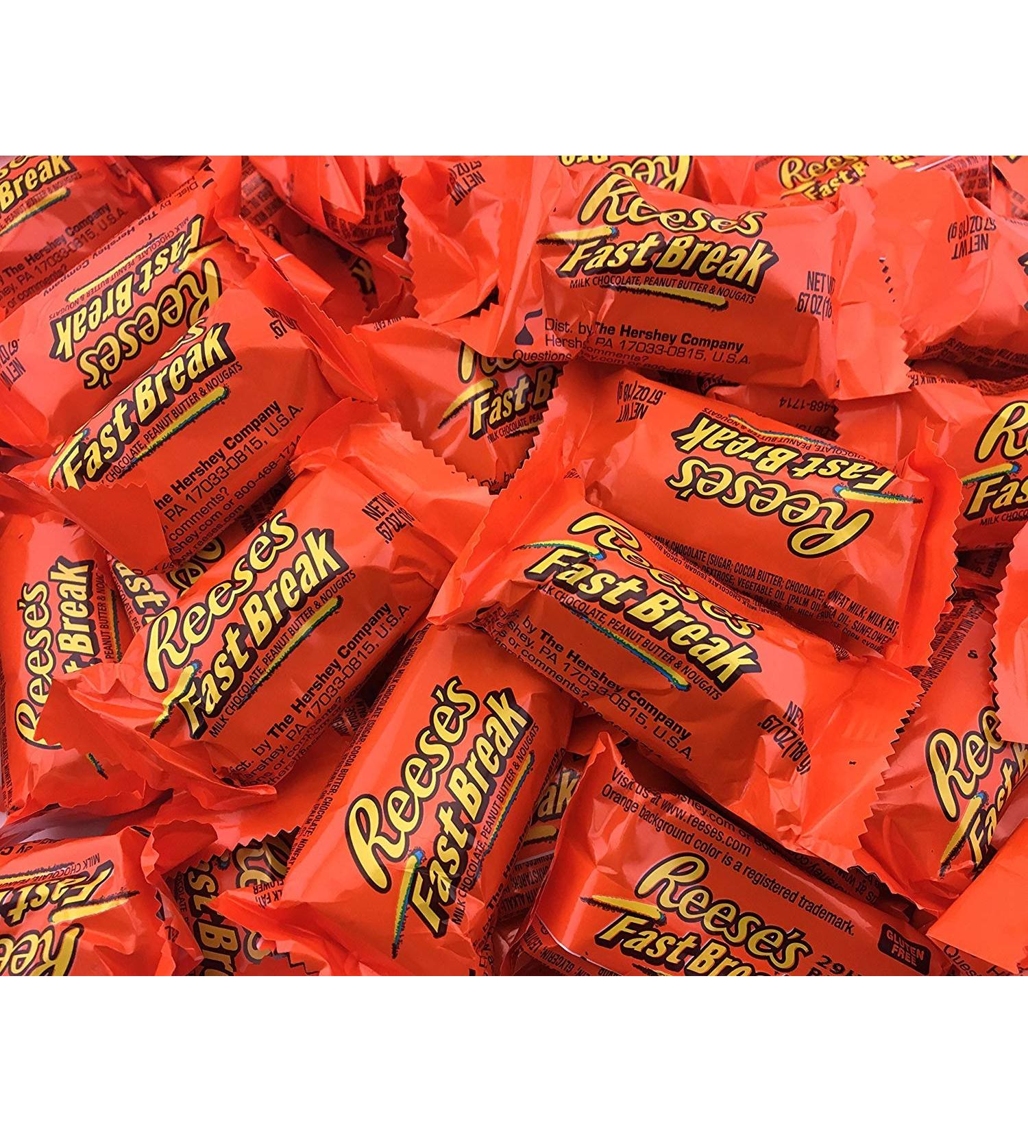 Reese's Fast Break Chocolate Bar, Peanut Butter & Nougat Milk Chocolate Candy, Snack Size Bar, Bulk Pack Of 5 Pounds Fast Break 5 Pound (Pack of 1)