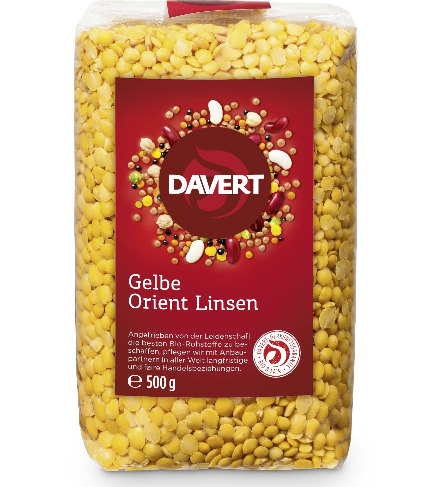 Davert Organic Yellow Orient Lentils (2 x 500 gr)