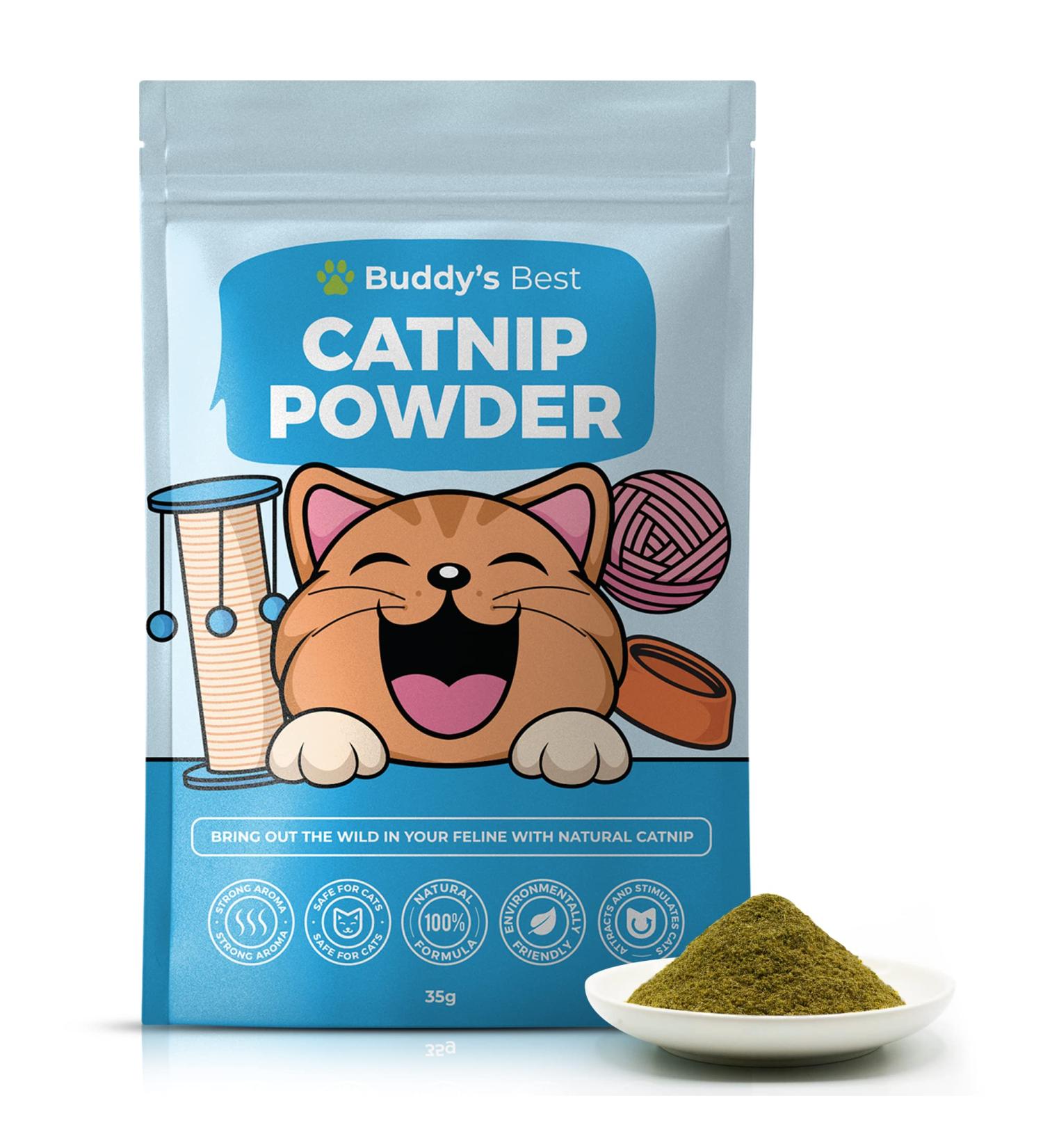 BUDDY'S BEST Catnip | 100% Natural Organic & Air Dried | Strong & Pungent Aroma Encourages Exercise & Play | 35g - Buy Online on SooperMarket.com